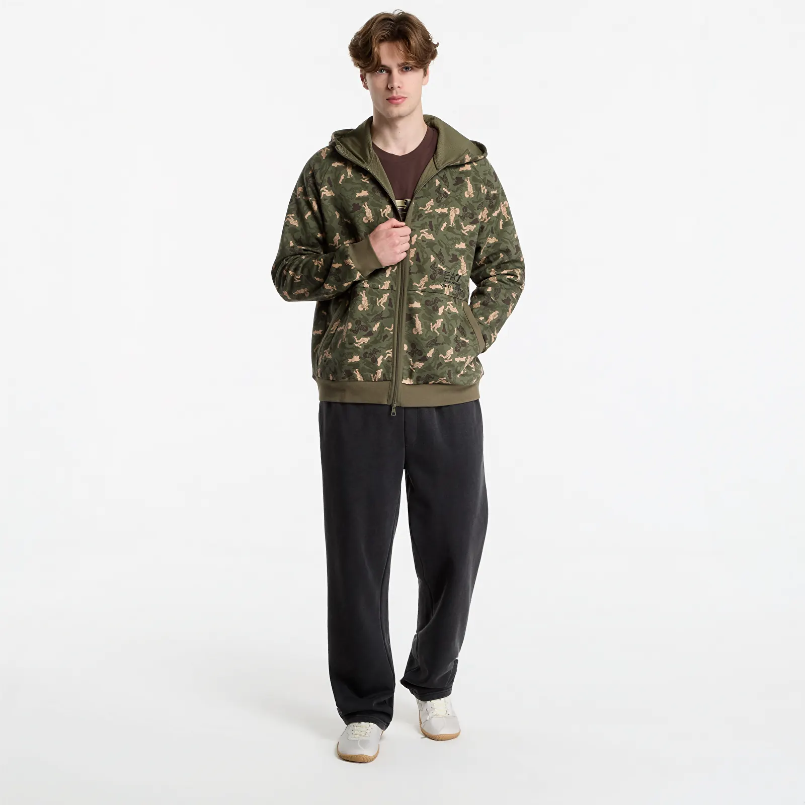 Hættetrøjer og sweatshirts EA7 Emporio Armani Train Graphic Series M Hoodie Green Fancy Camou