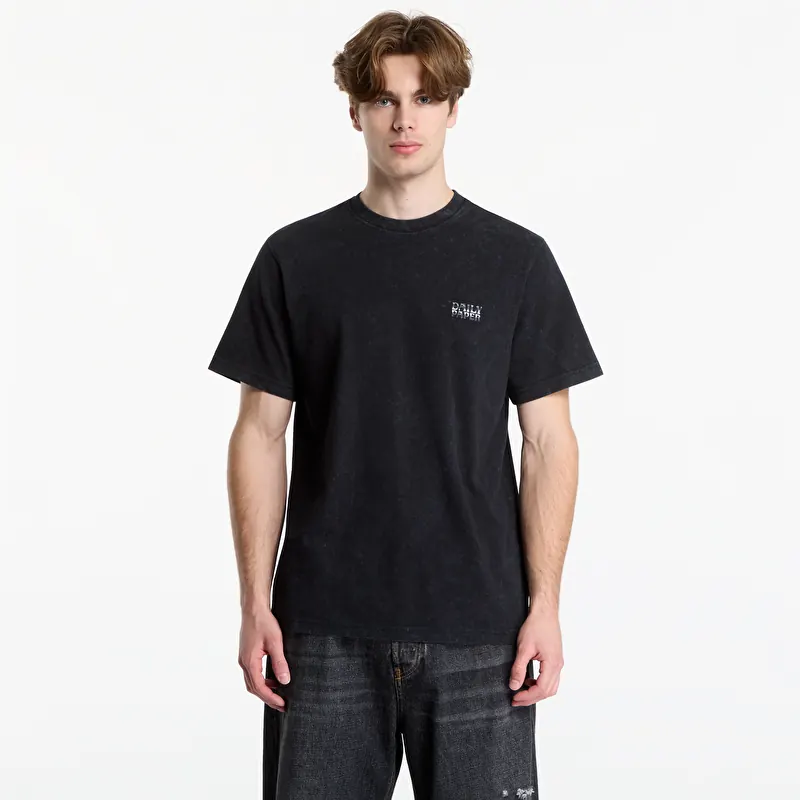 T-Shirt Daily Paper Textured Metallic Shield T Shirt Washed Black