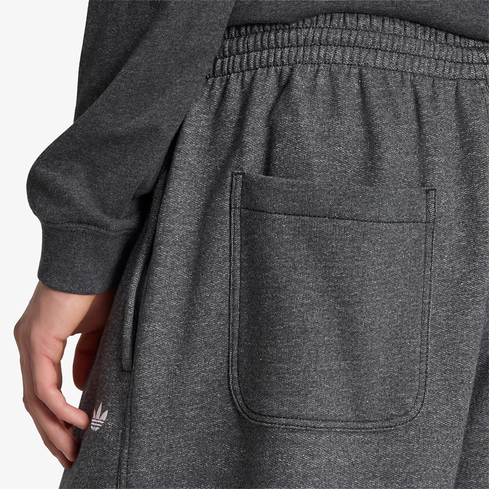 Bukser for menn adidas Trefoil Essentials Melange Baggy Open Hem Dark Grey Heather