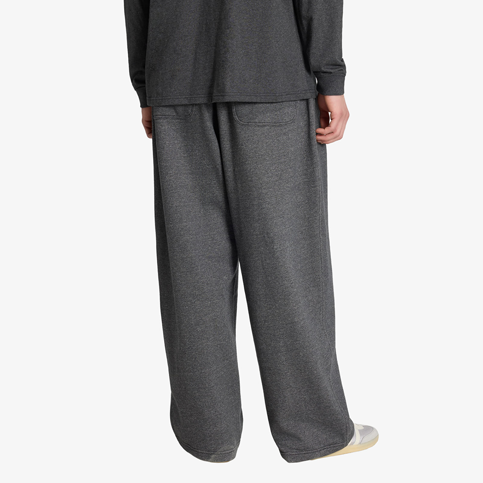 Bukser for menn adidas Trefoil Essentials Melange Baggy Open Hem Dark Grey Heather