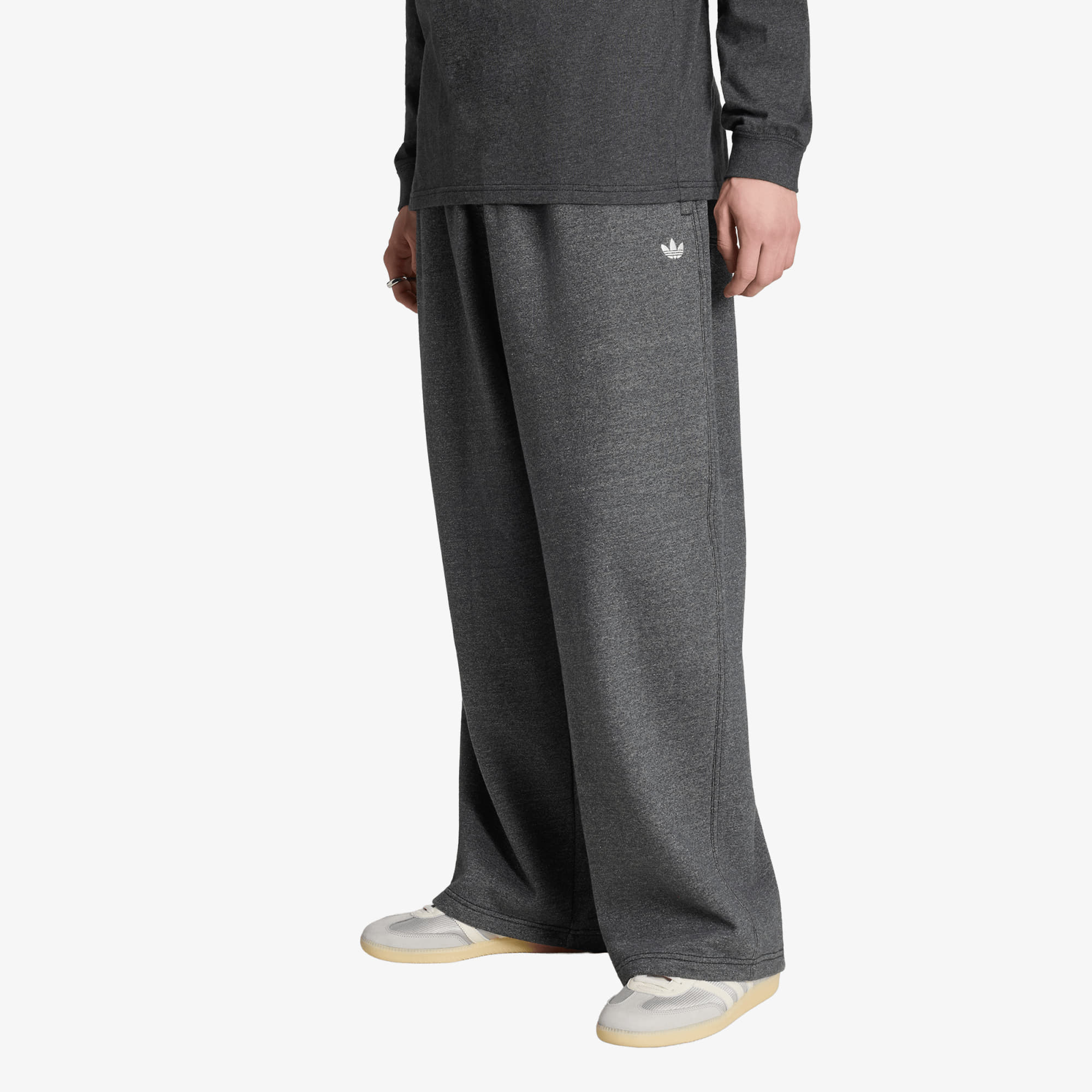 Панталони adidas Trefoil Essentials Melange Baggy Open Hem Dark Grey Heather S