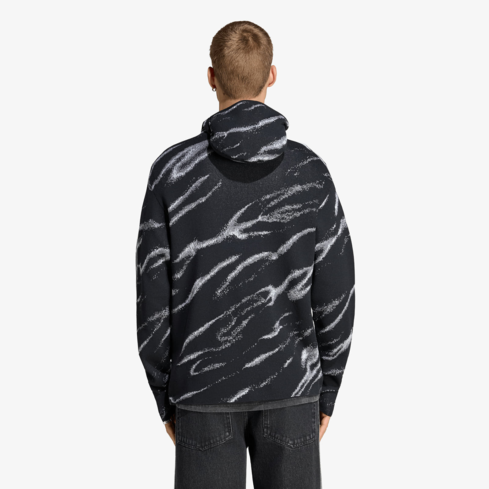 Men's sweatshirts adidas Adilenium 6 Knitted Hoodie Black/ Grey Three