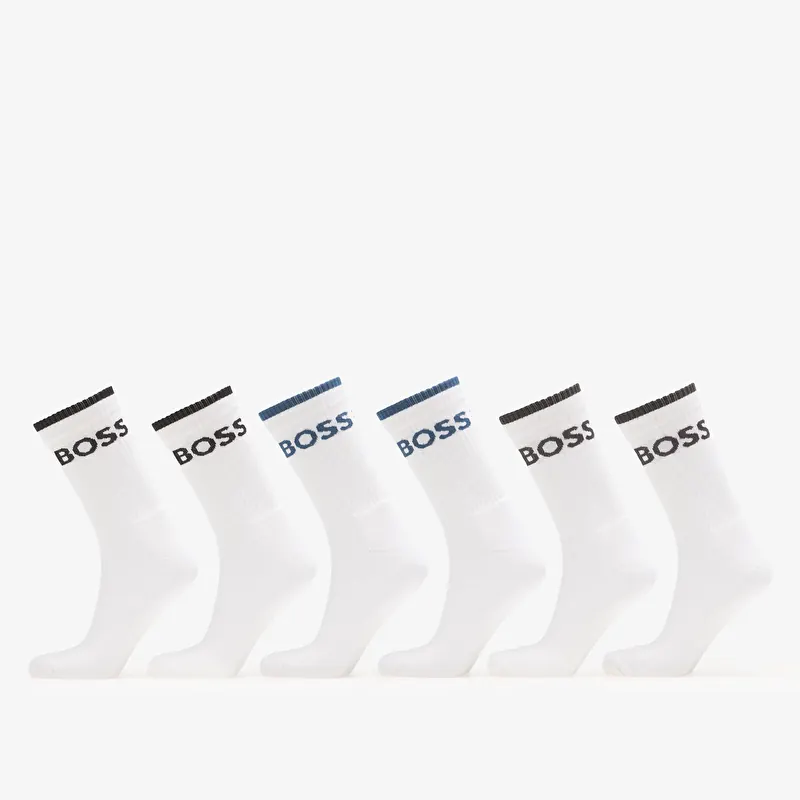 Hugo Boss 6-Pack QS Stripe Socks White