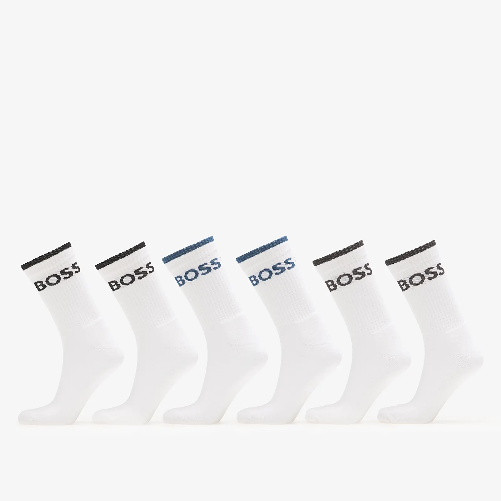 Men's socks Hugo Boss 6-Pack QS Stripe Socks White