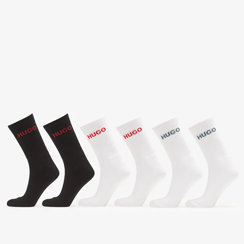 Hugo Boss 6-Pack QS Rib Logo Socks Black