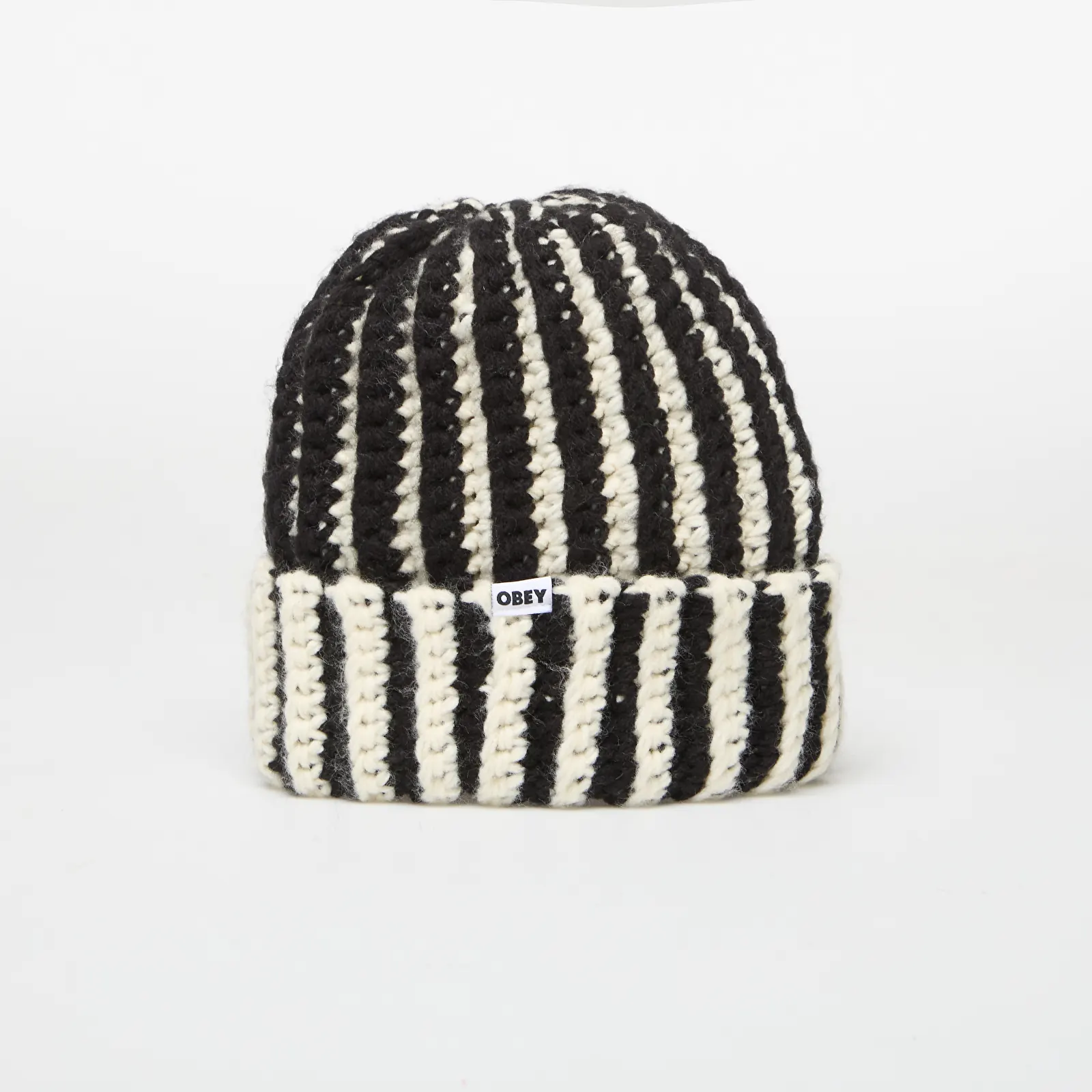 Chapeaux pour hommes Obey Scout Chunky Beanie Black Multi