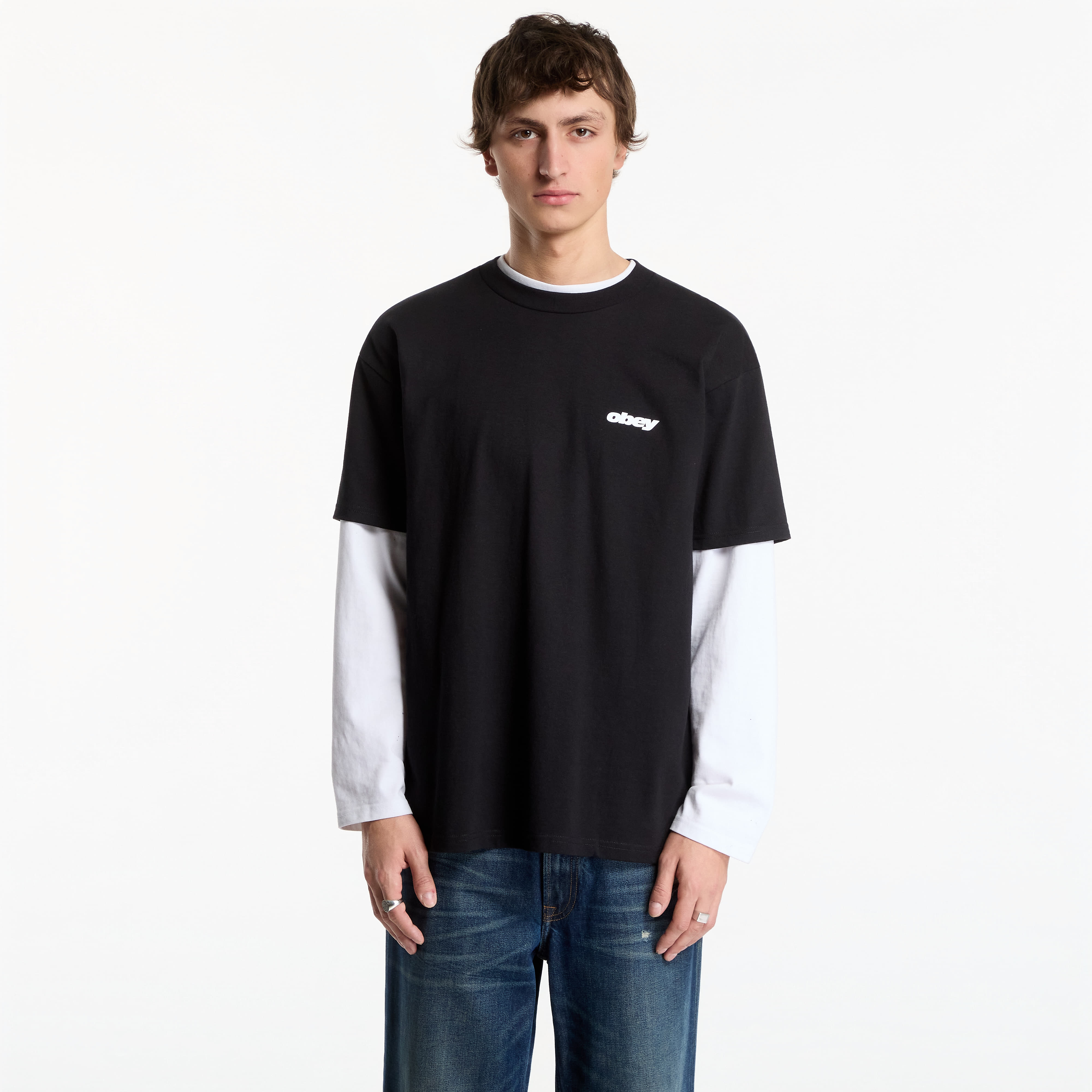 Тениска Obey VHS Black L