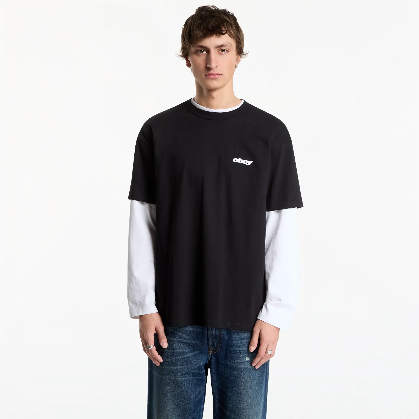 Men's T-shirts Obey VHS Black