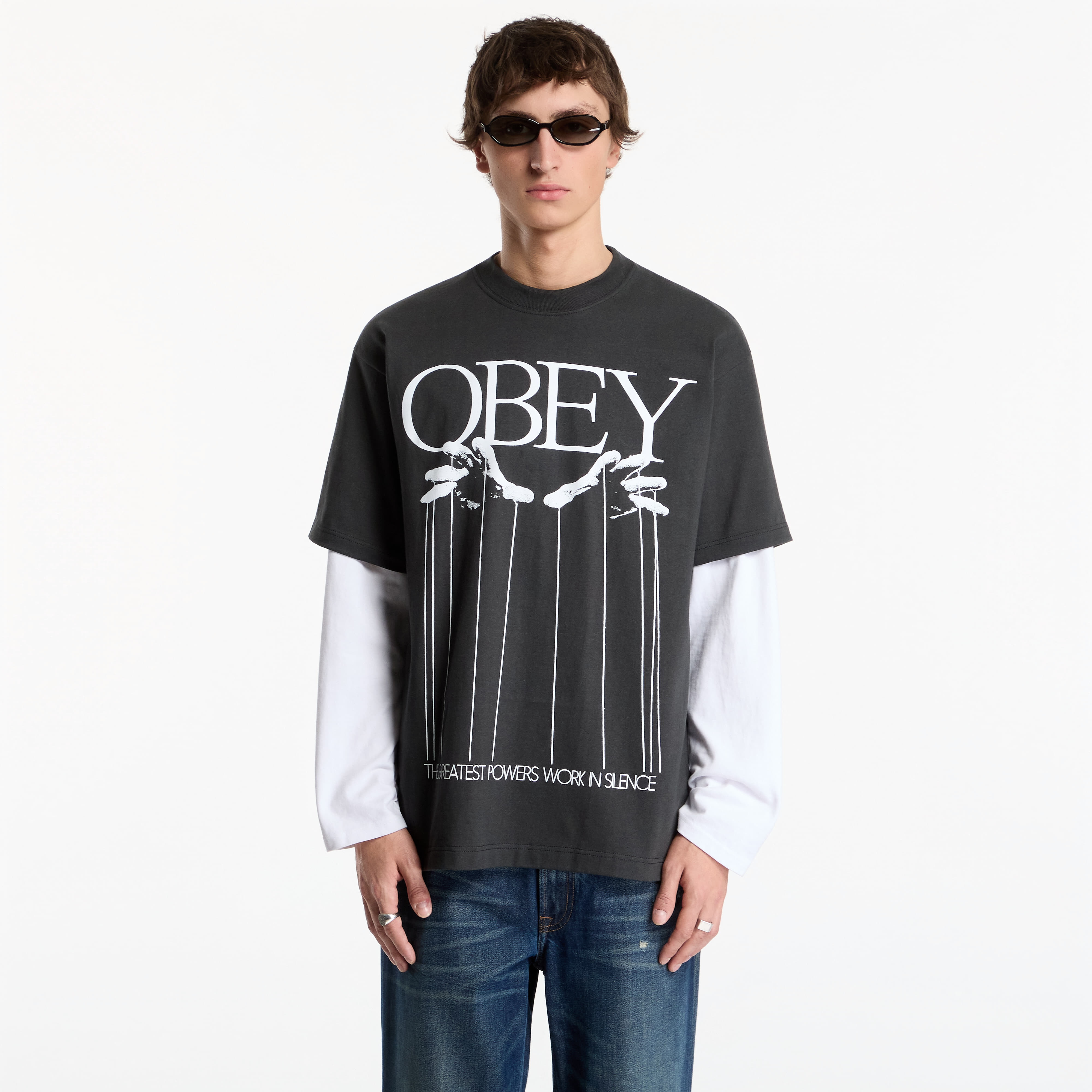 Тениска Obey Marionette Vintage Black XXL