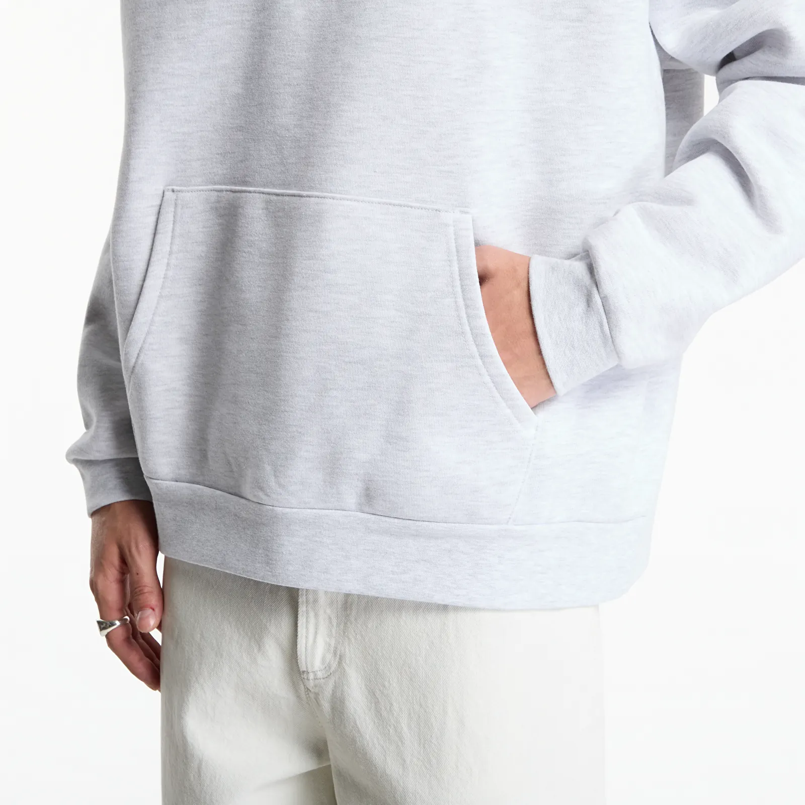 Pánské mikiny Obey Intercontinental Extra Heavy Hood Ash Grey