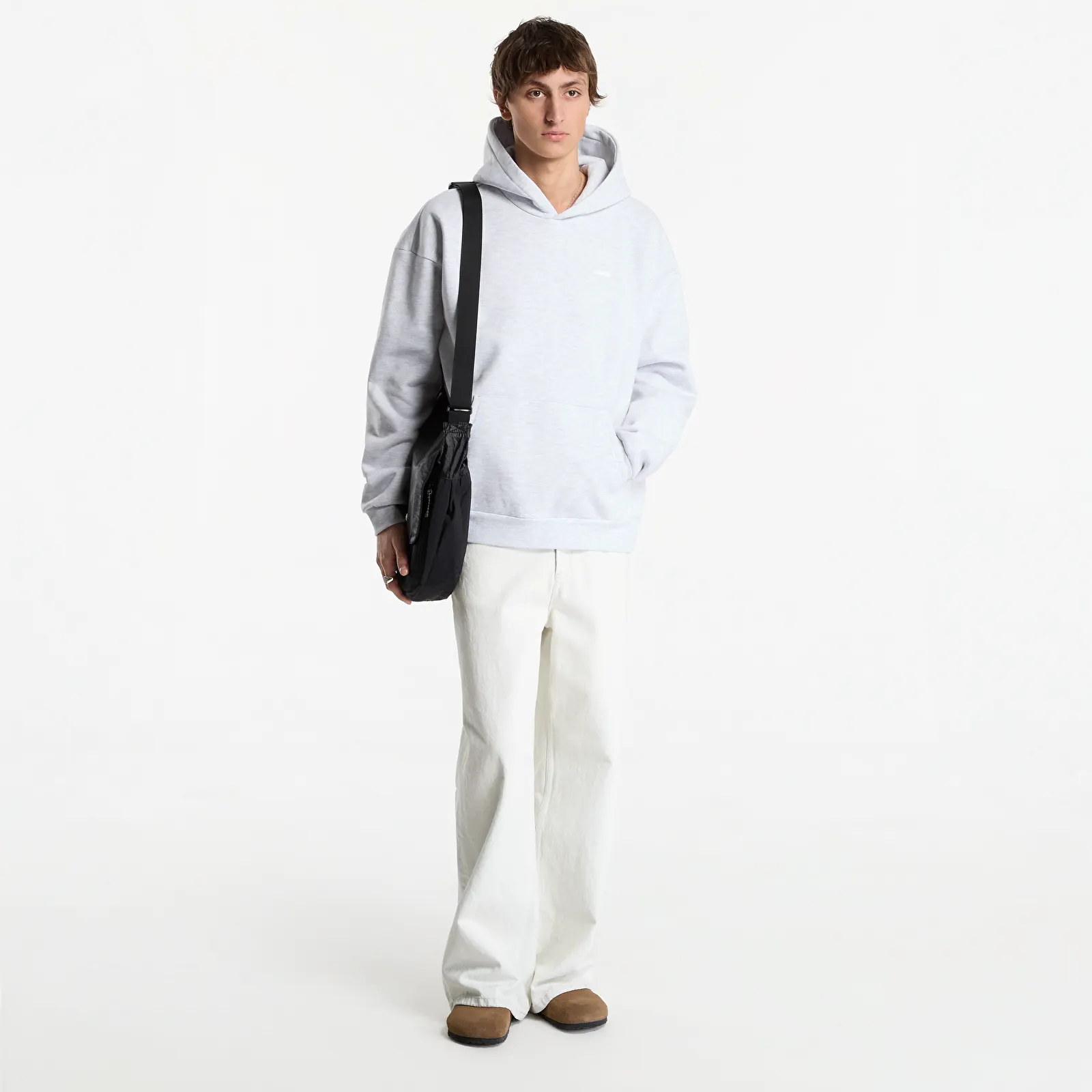 Pánské mikiny Obey Intercontinental Extra Heavy Hood Ash Grey