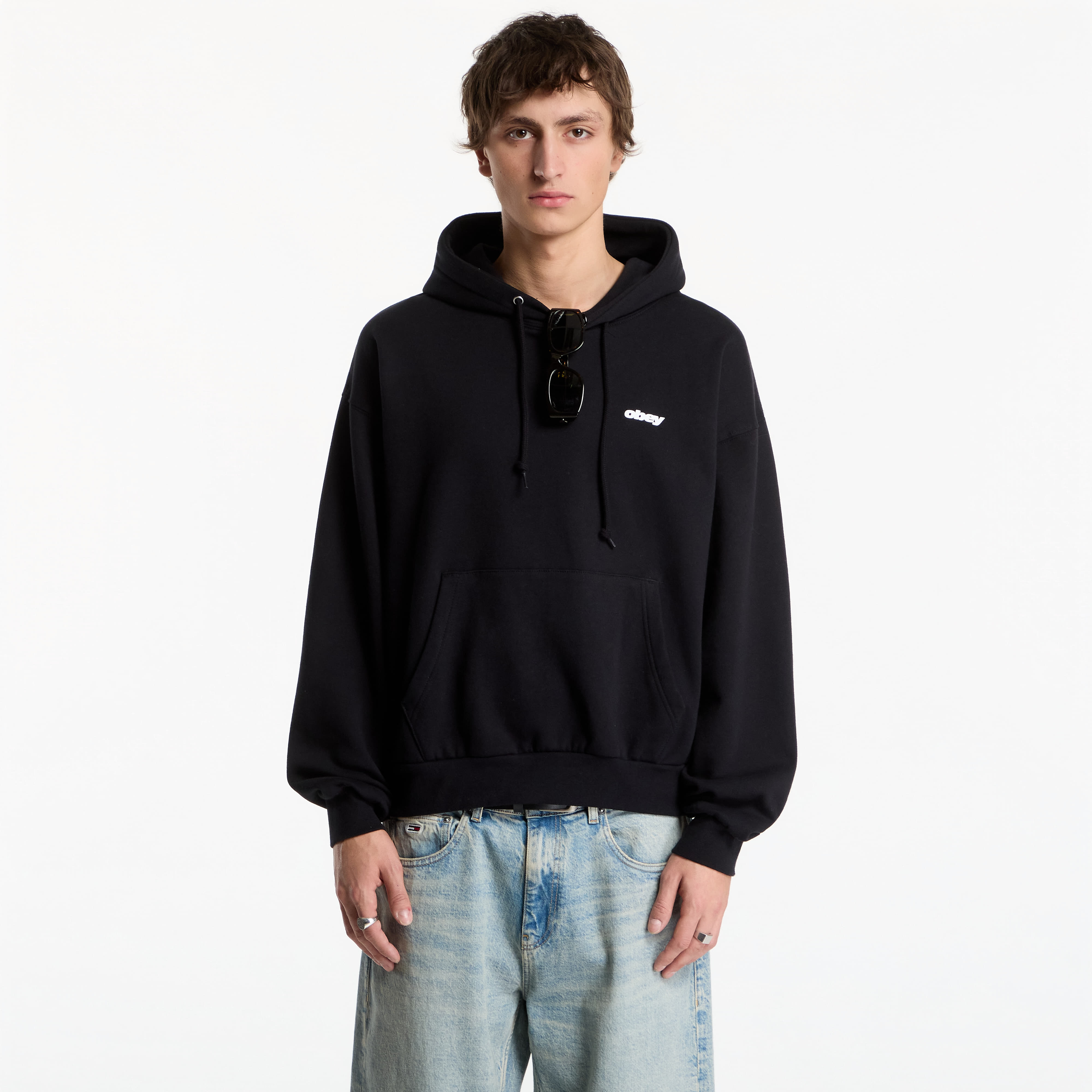 Суитшърт Obey League Hood Black XL