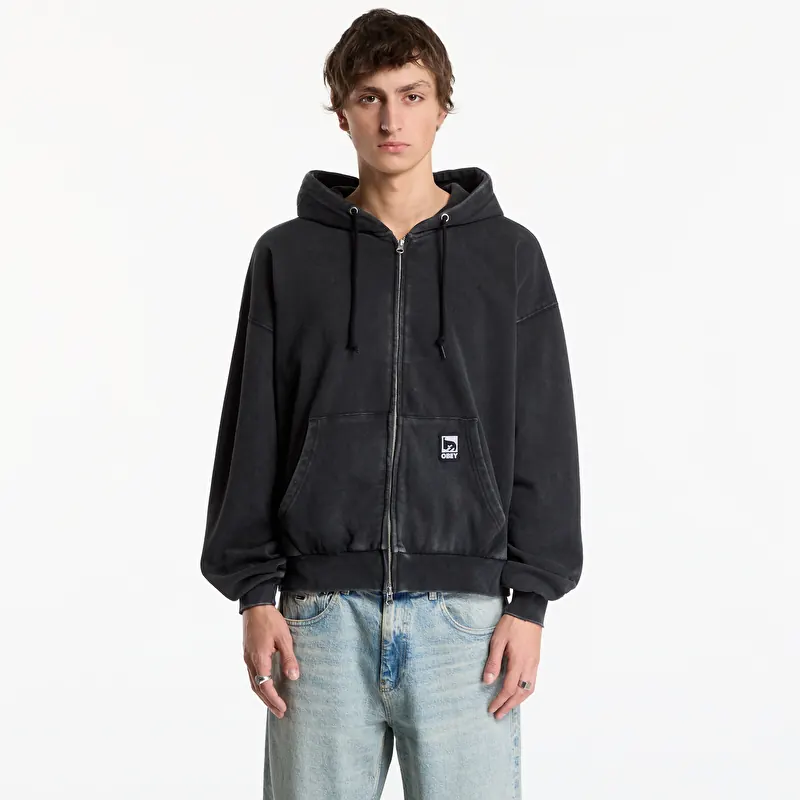 Толстовка Obey Post Zip Hood Dusty Black Limo