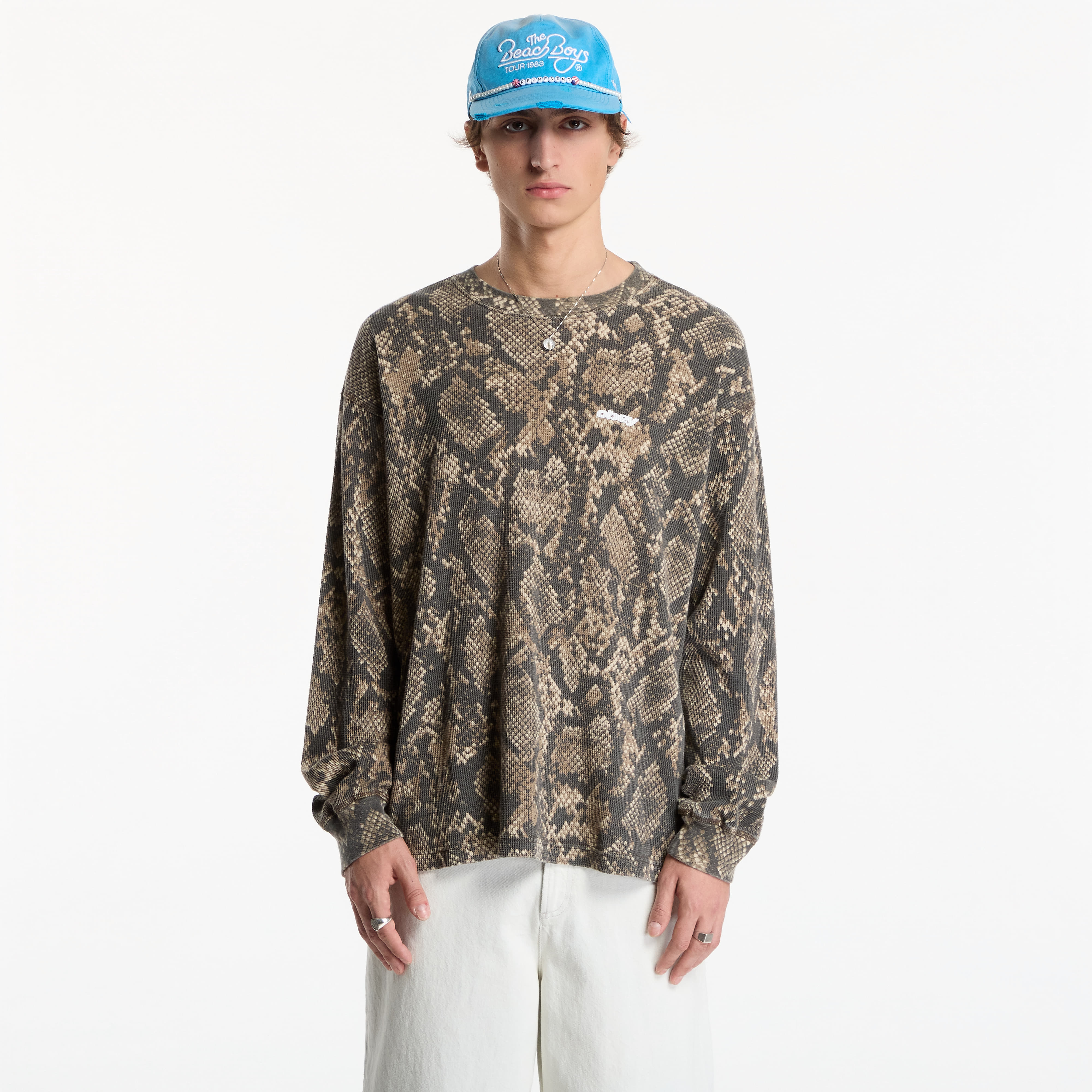 Тениска Obey League Thermal Dusty Vintage Rattlesnake L