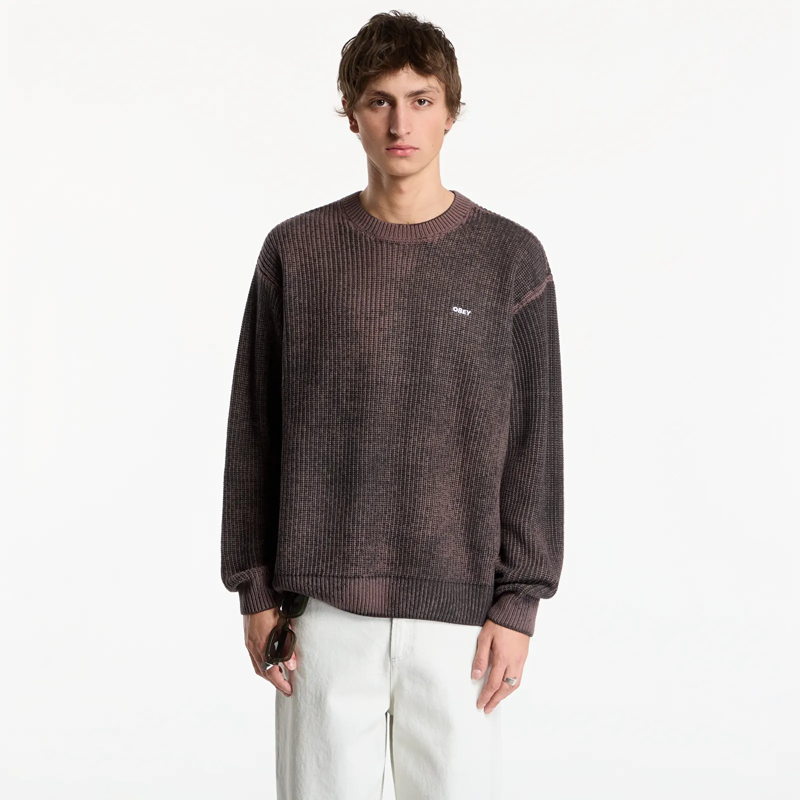 Svetre Obey Spray Effect Sweater Morel Multi