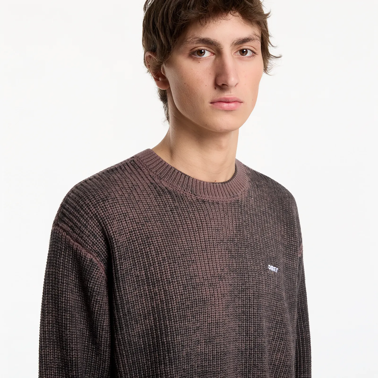 Svetre Obey Spray Effect Sweater Morel Multi