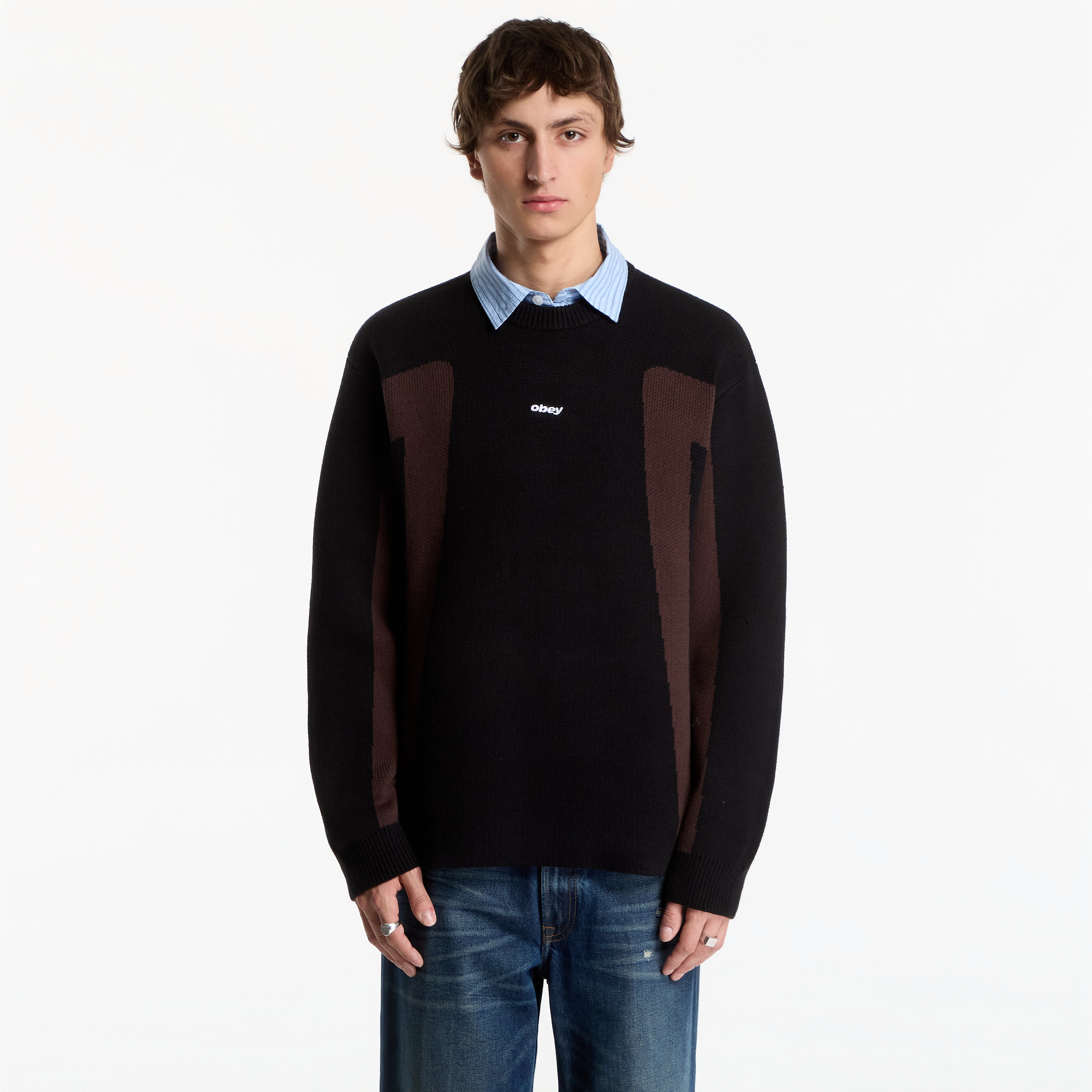 Пуловер Obey Brann Sweater Digital Black Multi M