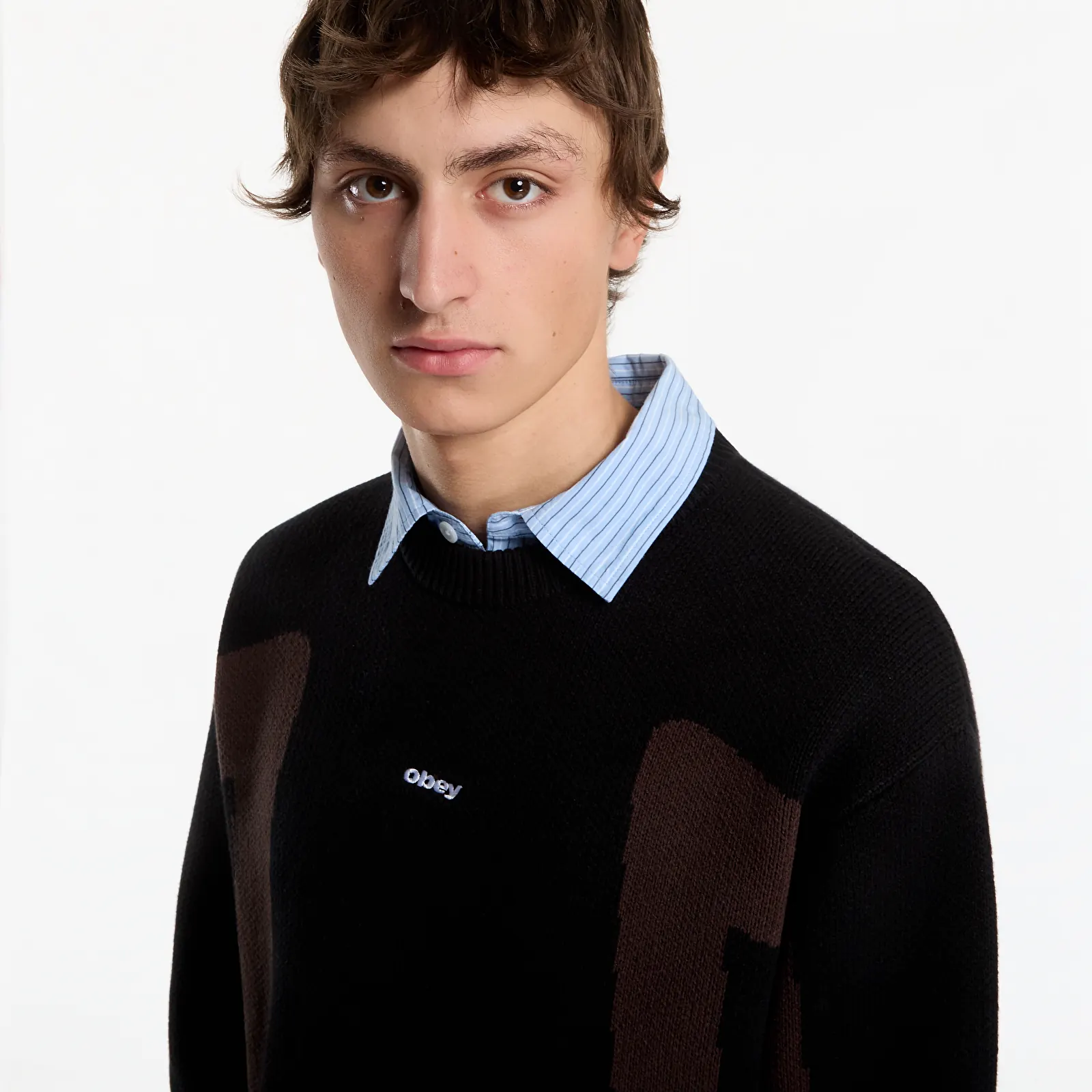 Pánske svetre Obey Brann Sweater Digital Black Multi