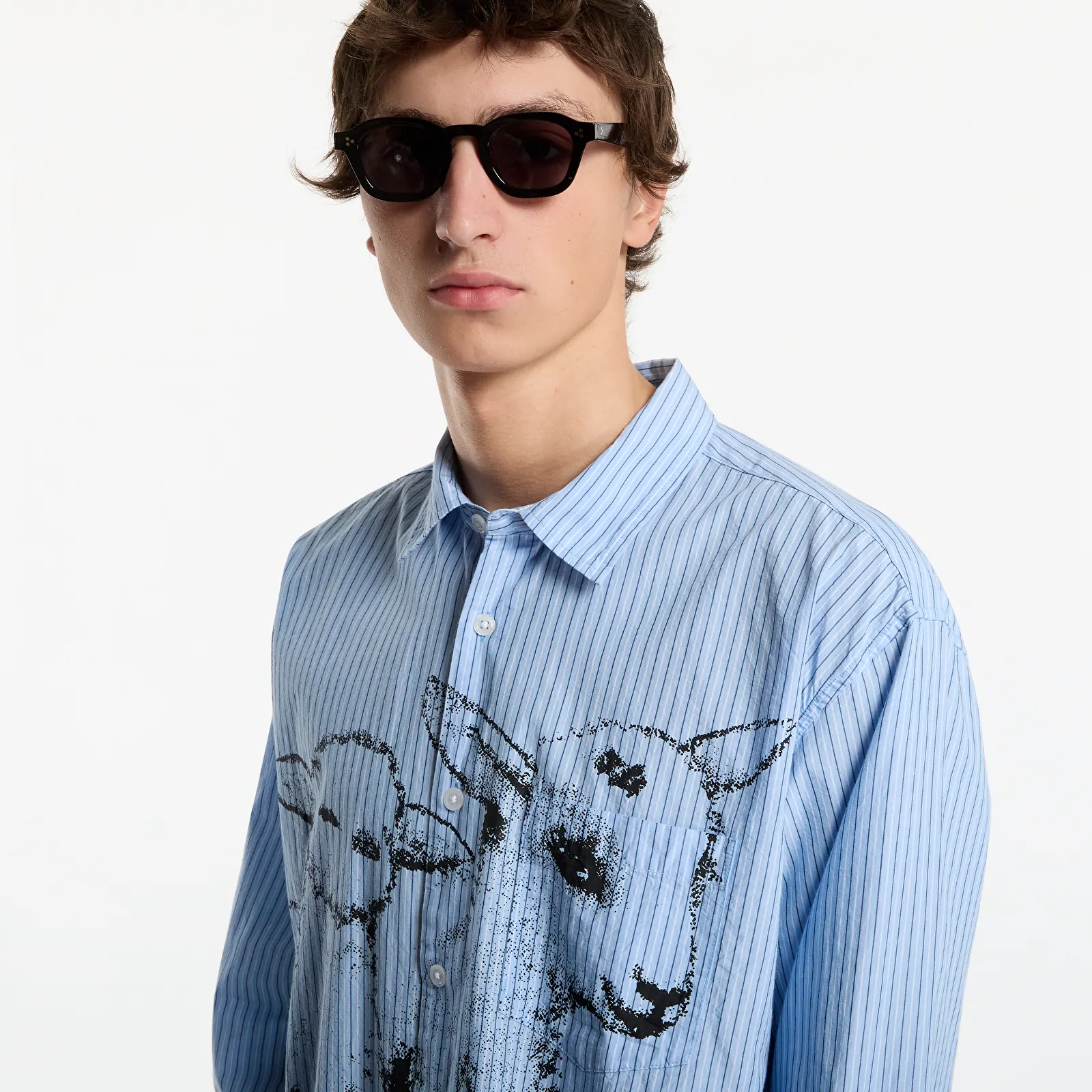 Cămăși Obey Billy Woven Light Blue Multi