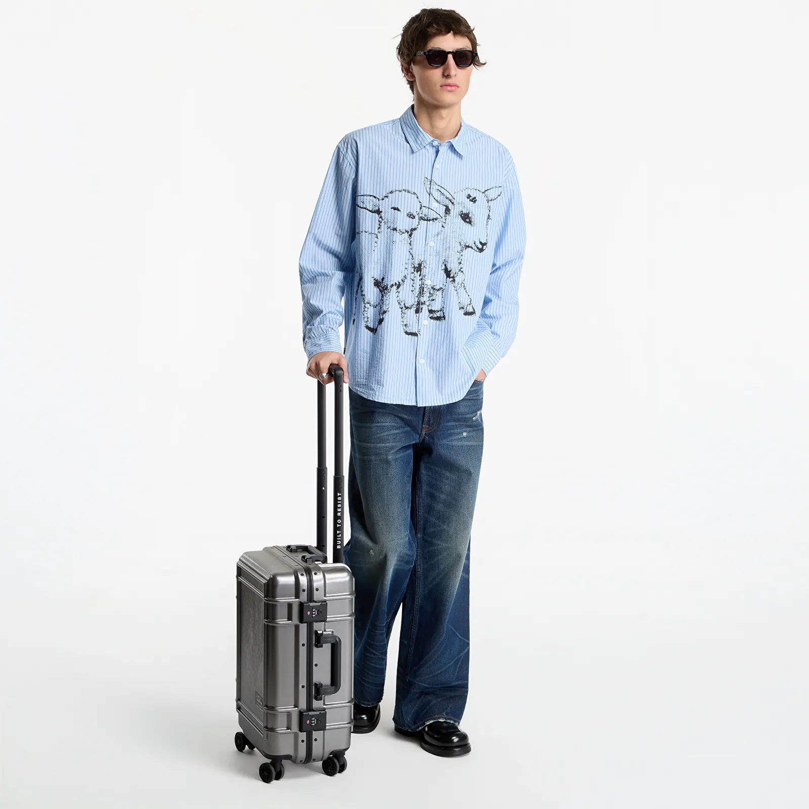 Cămăși Obey Billy Woven Light Blue Multi