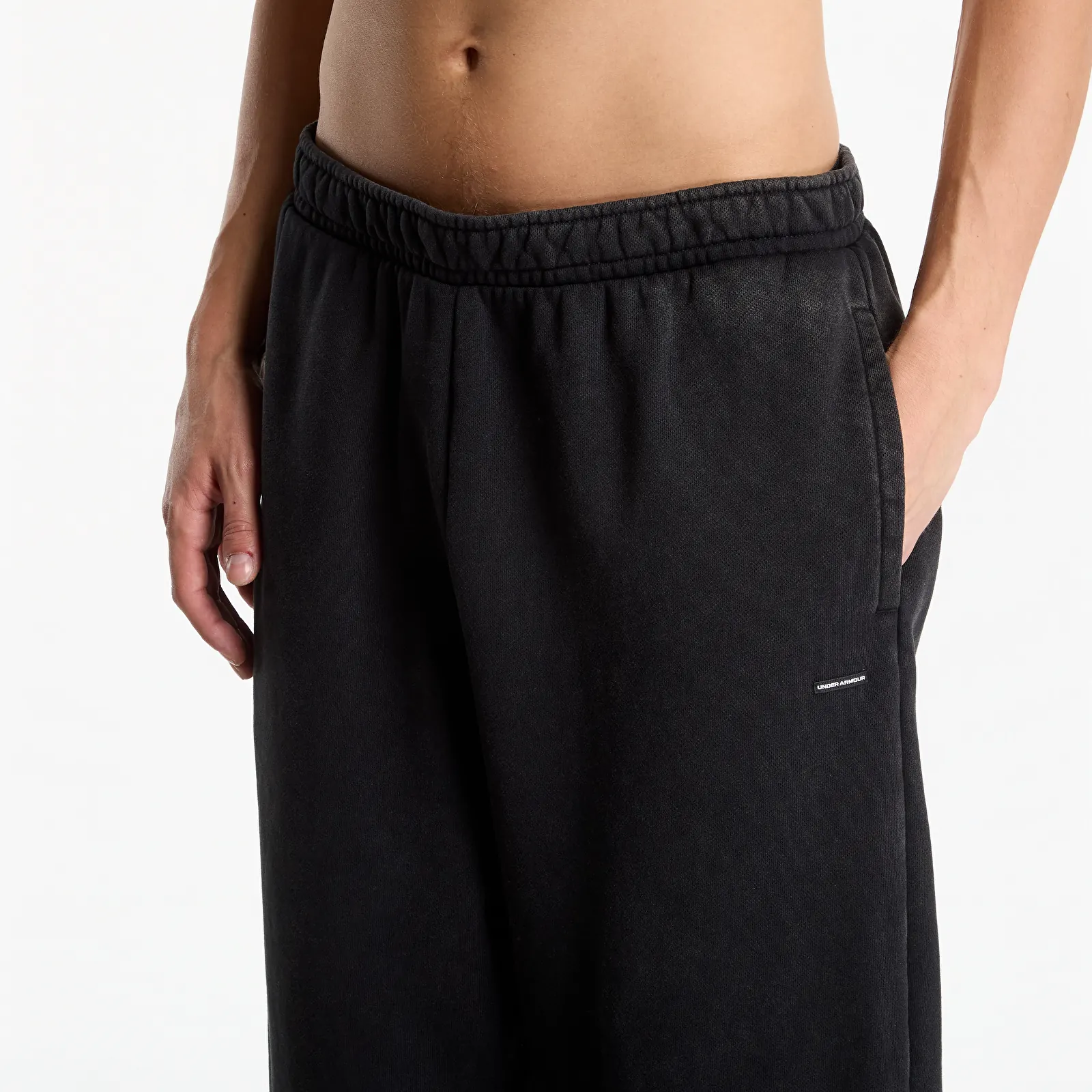 Pantaloni tuta uomo Under Armour Icon HW Flc Washed Pants Ultimate Black/ Ultimate Black