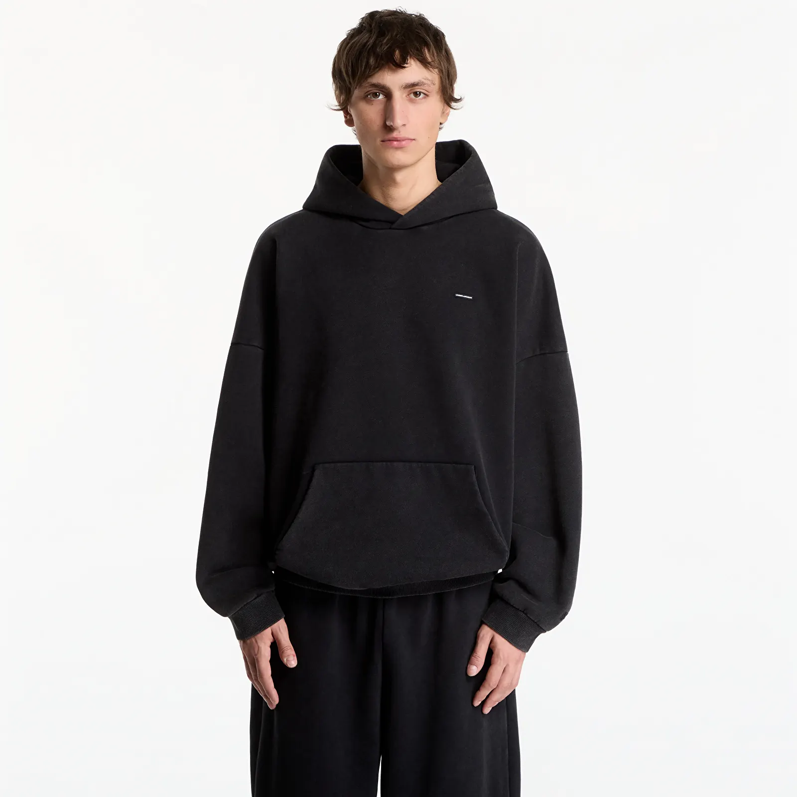 Мъжки суичъри Under Armour Icon HW Flc Washed Hoodie Ultimate Black/ Ultimate Black