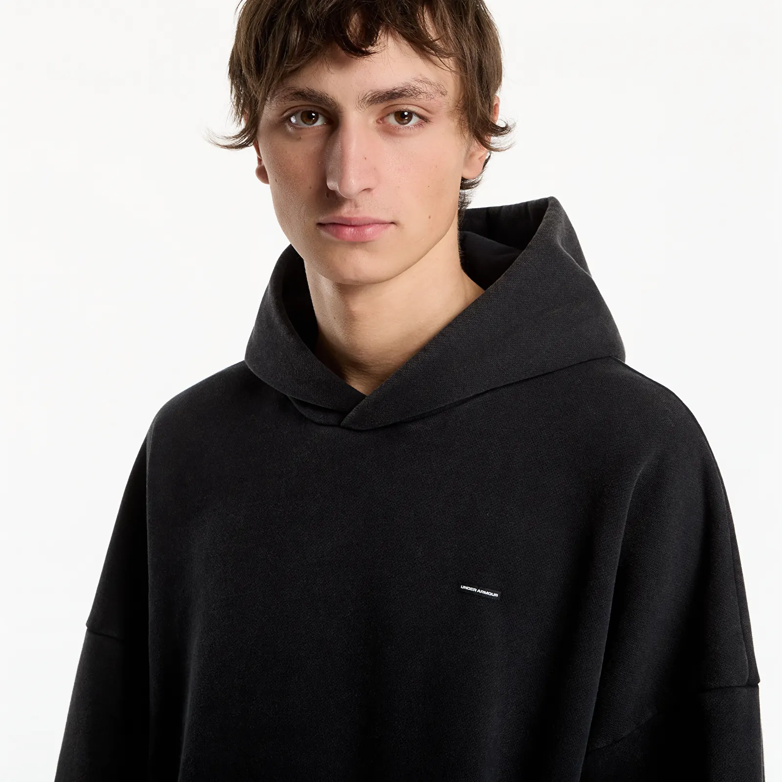 Мъжки суичъри Under Armour Icon HW Flc Washed Hoodie Ultimate Black/ Ultimate Black