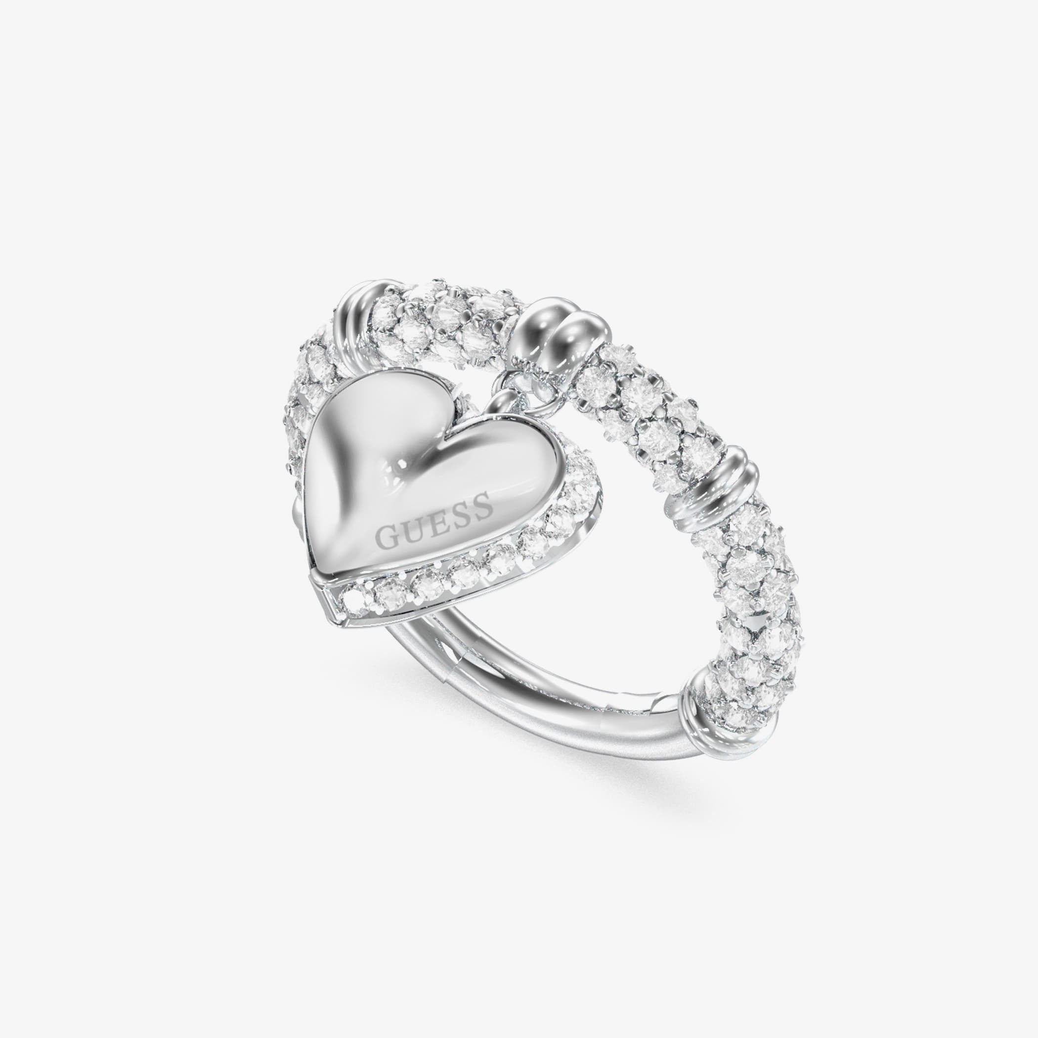 Prsten GUESS By Your Side Rhodium 52