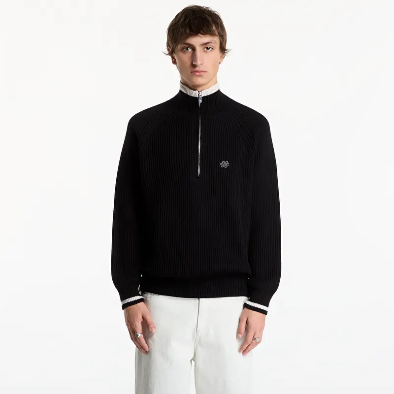 Camisola Filling Pieces Knit Quarter Zip Black