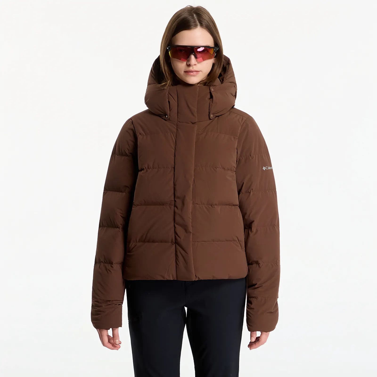 Dámske bundy Columbia Amaze Puff™ Hooded Jacket Tobacco