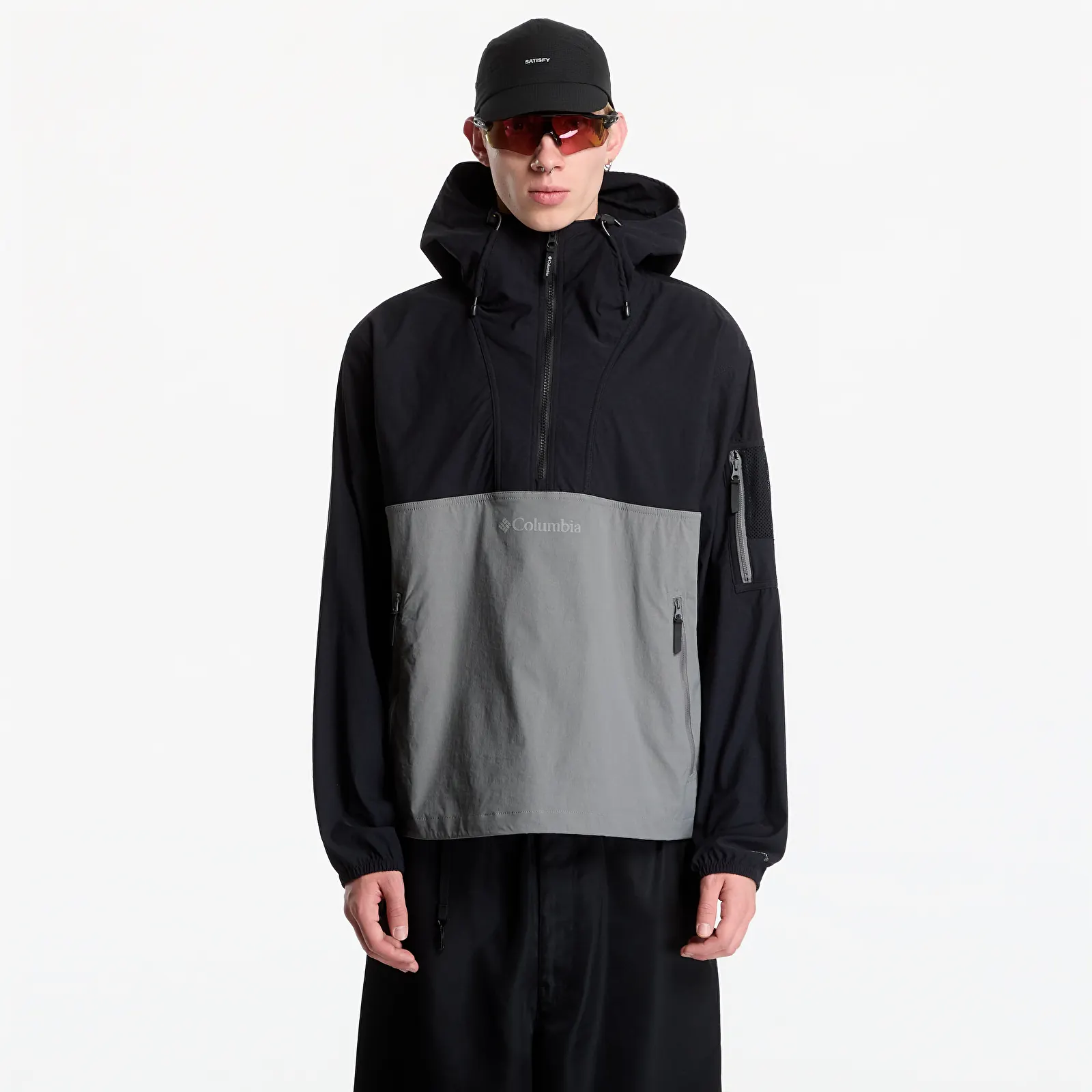 Pánské bundy Columbia Woven Jacket Black, Quarry