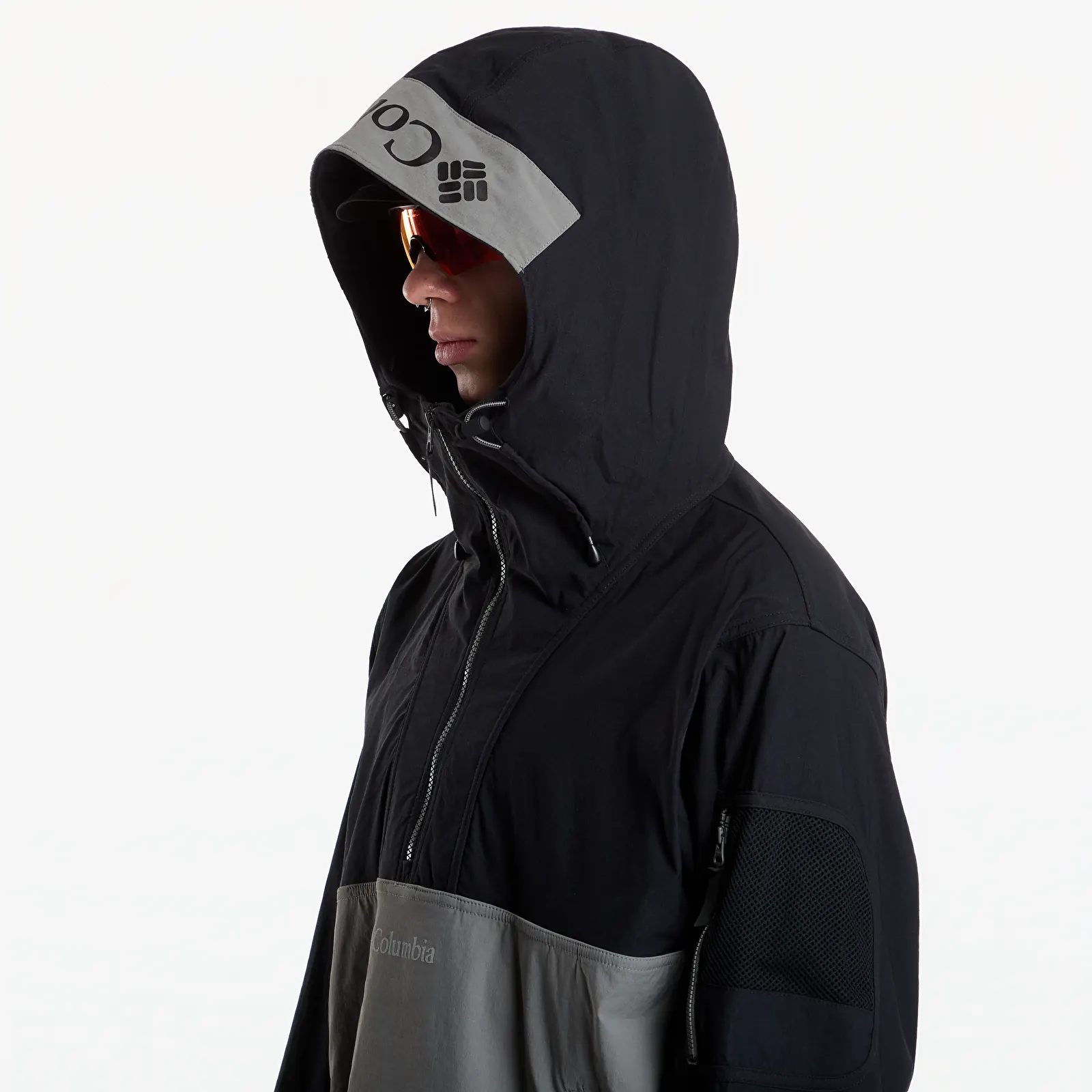 Pánské bundy Columbia Woven Jacket Black, Quarry
