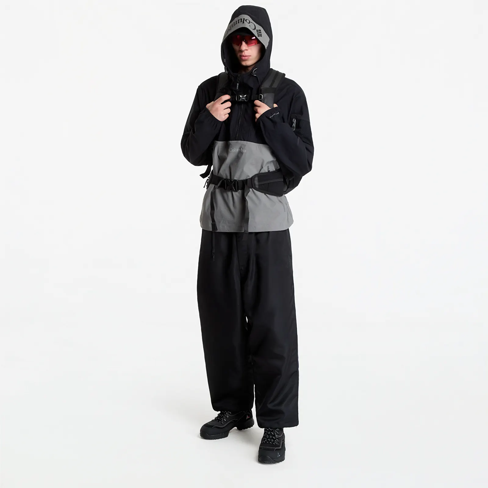 Pánské bundy Columbia Woven Jacket Black, Quarry