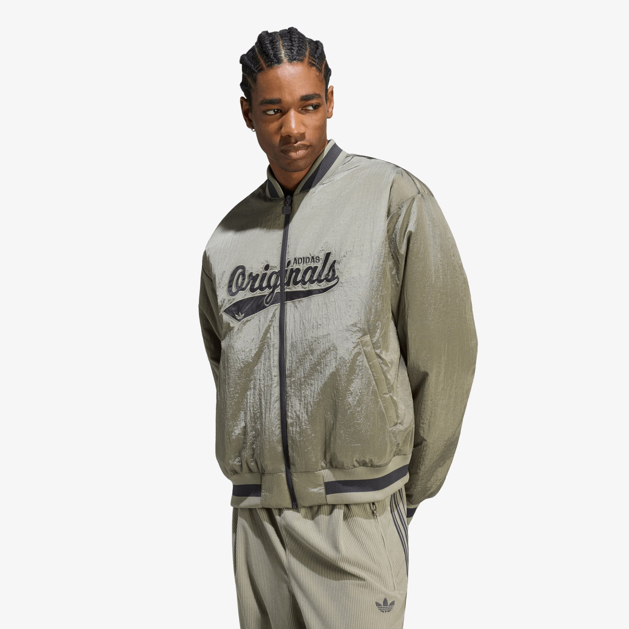 Яке adidas Shiny Originals Bomber Jacket Silver Pebble XL