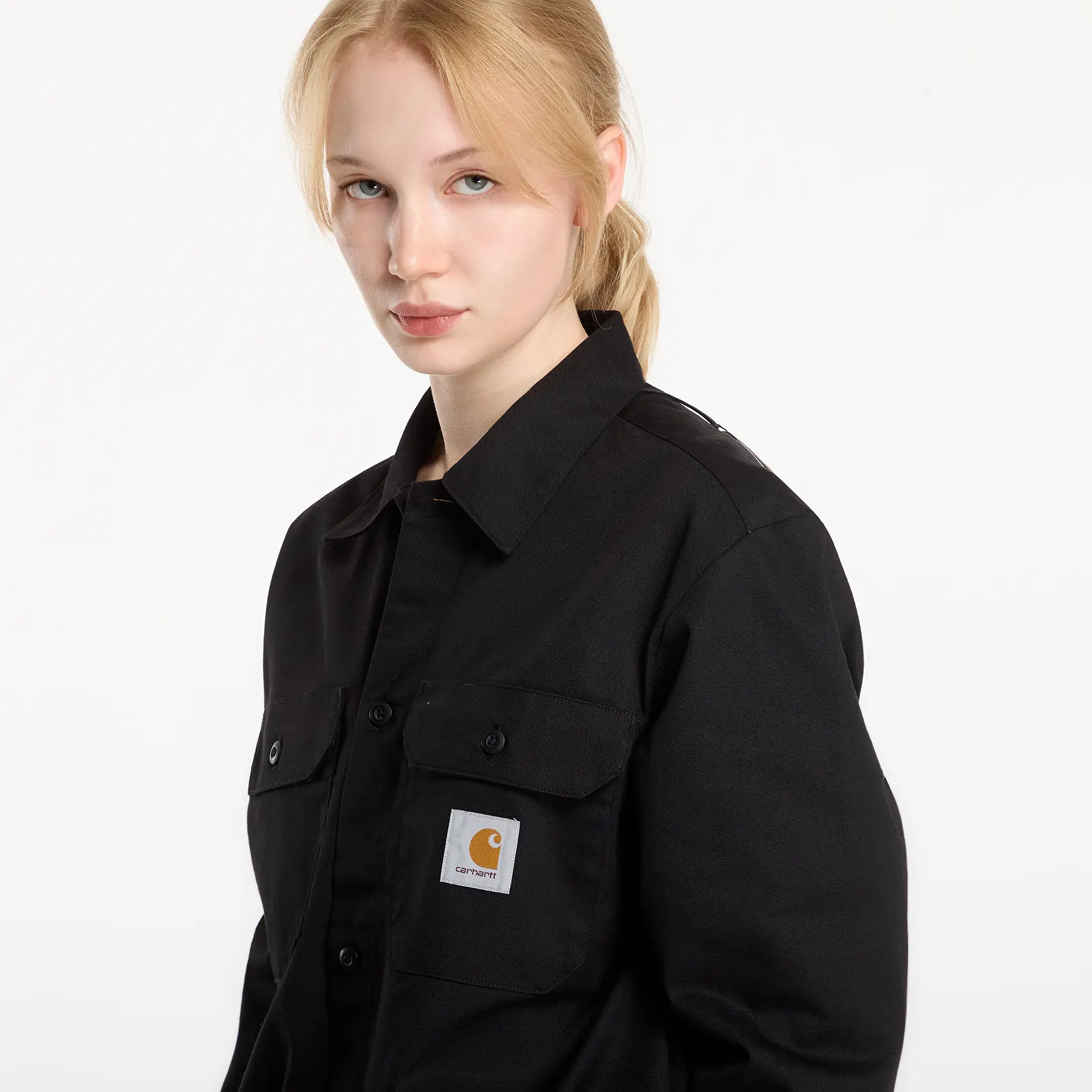 Pánske košele Carhartt WIP L/S Craft Shirt UNISEX Black
