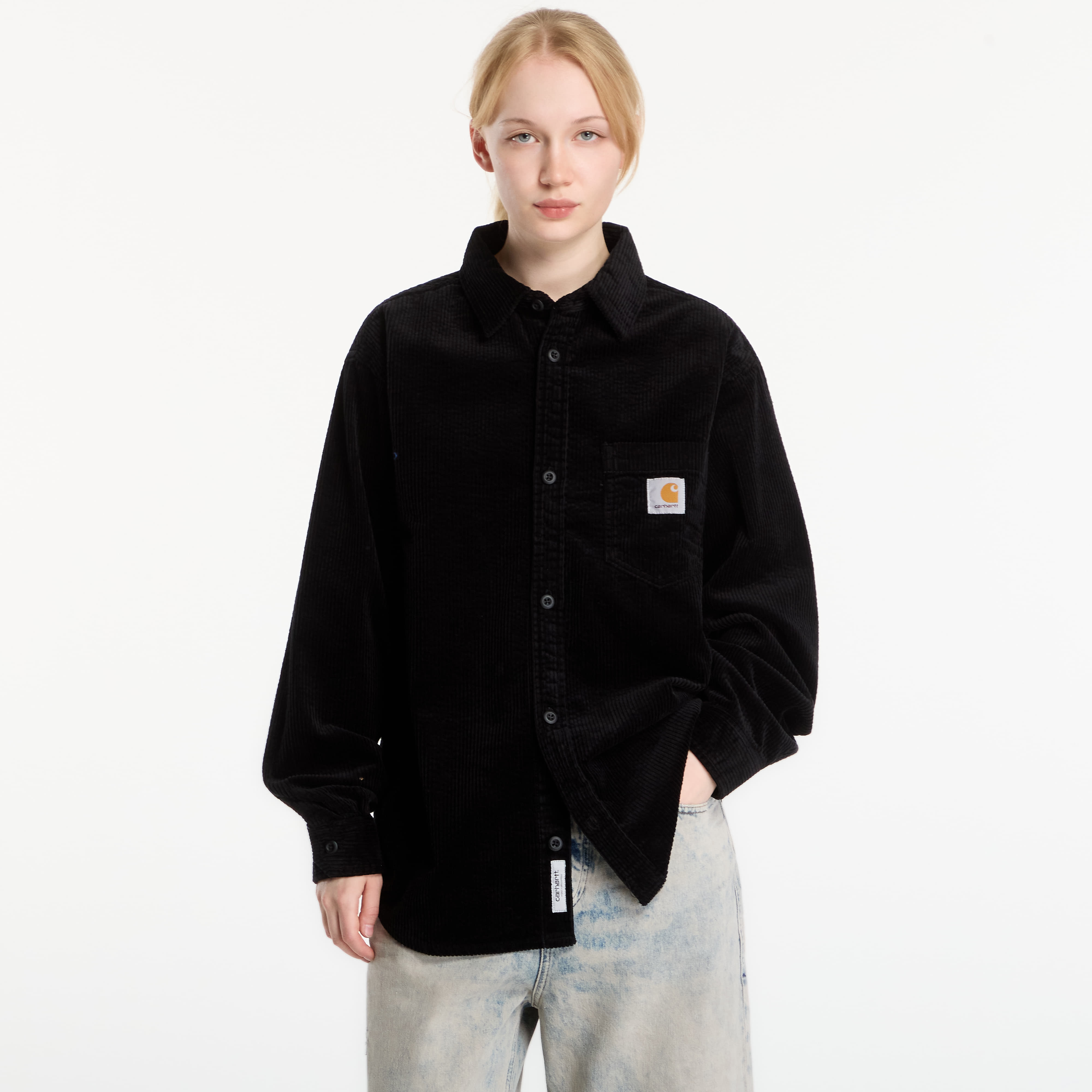 Риза Carhartt WIP L/S Loyde Shirt Black Rinsed XXL