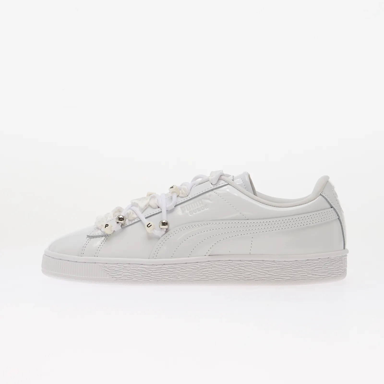 Zapatillas de deporte para mujer Puma Suede Bloom Patent Wns Puma White/ Feather Gray