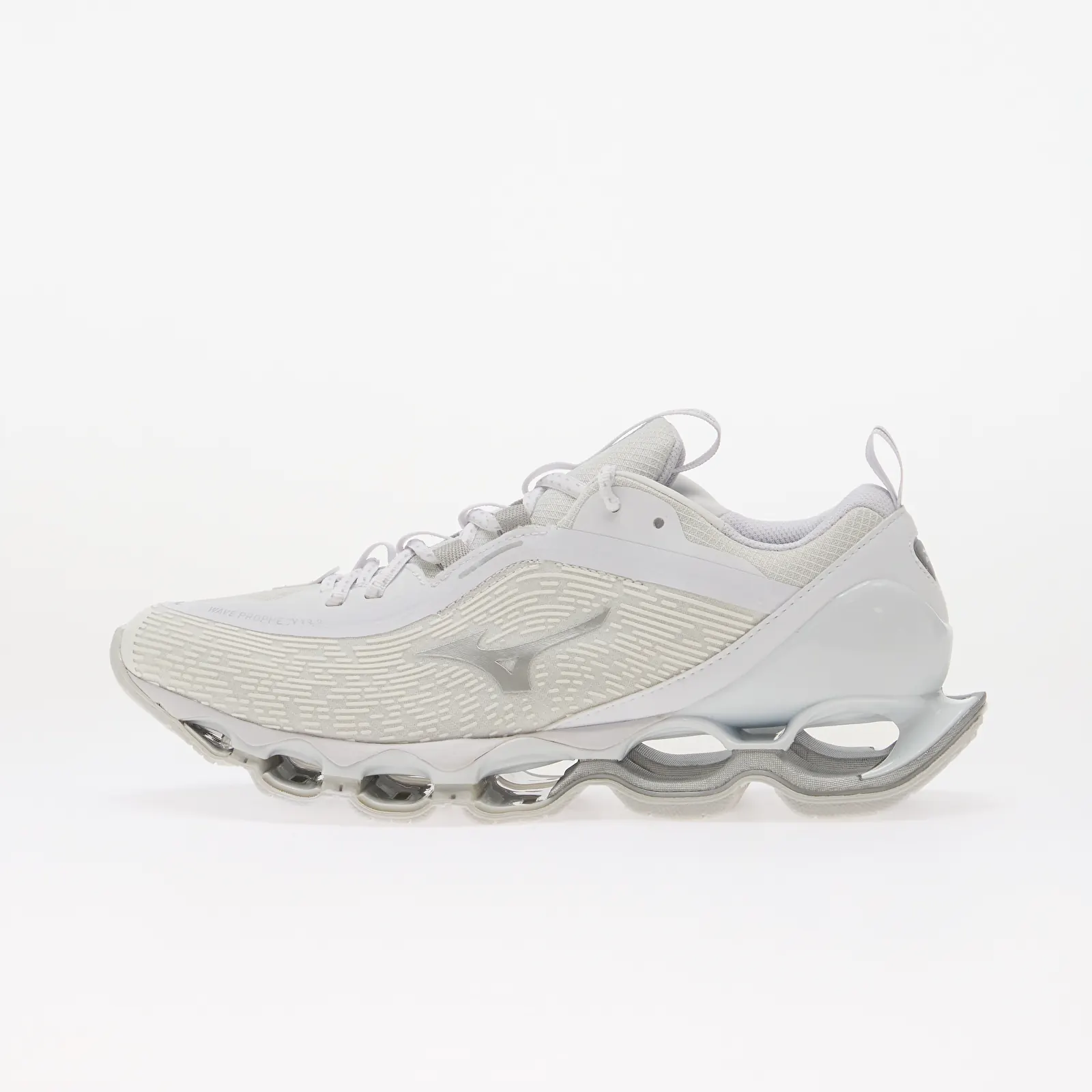 Ténis para homem Mizuno Wave Prophecy 13.2 White/ Silver/ Harbor Mist