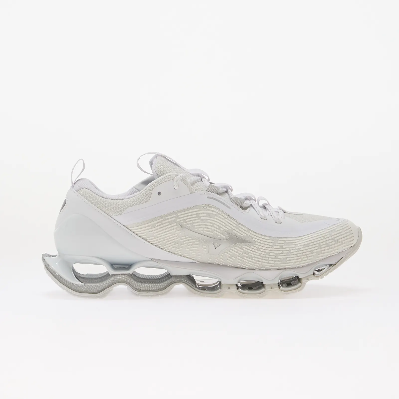 Ténis para homem Mizuno Wave Prophecy 13.2 White/ Silver/ Harbor Mist