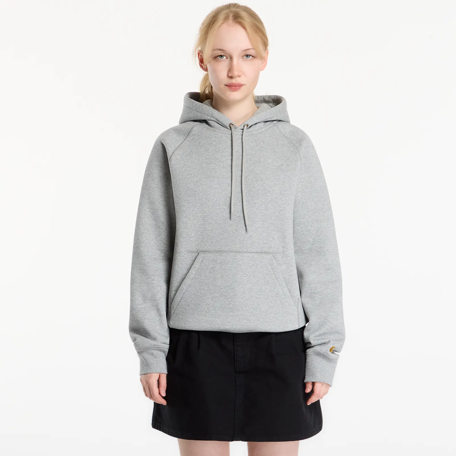 Muške dukserice Carhartt WIP Hooded Chase Sweat Grey Heather/ Gold