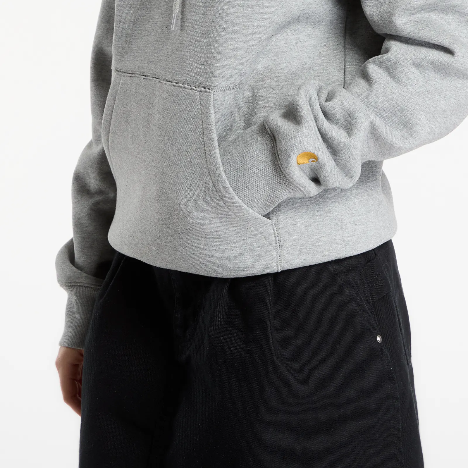 Muške dukserice Carhartt WIP Hooded Chase Sweat Grey Heather/ Gold