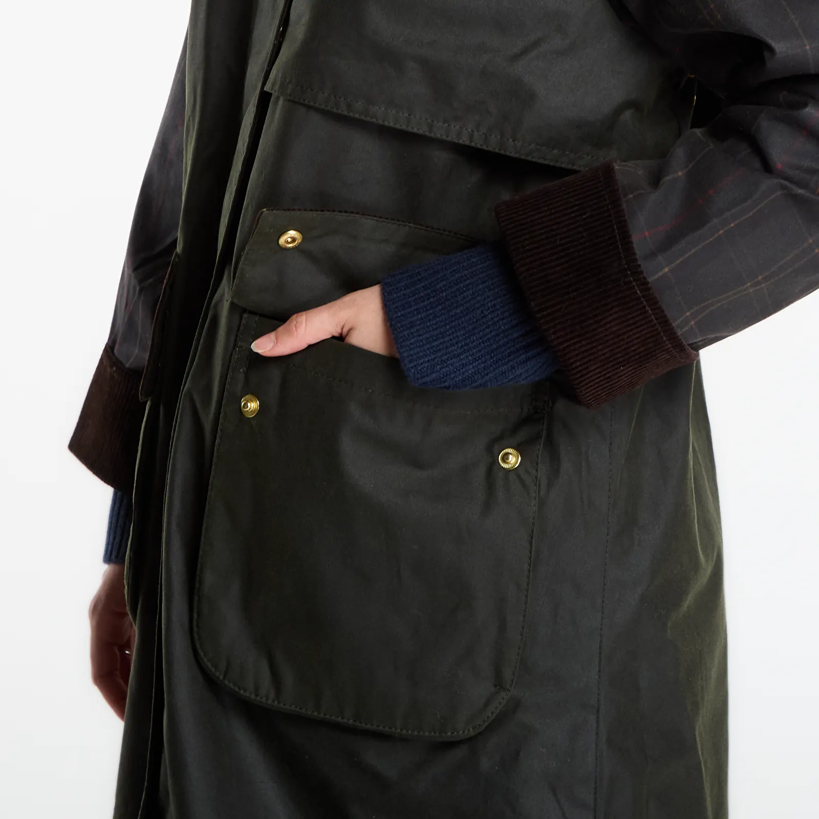 Jacken Barbour Checked Kirklees Wax Jacket Fern/ Classic/ Shadow Classic