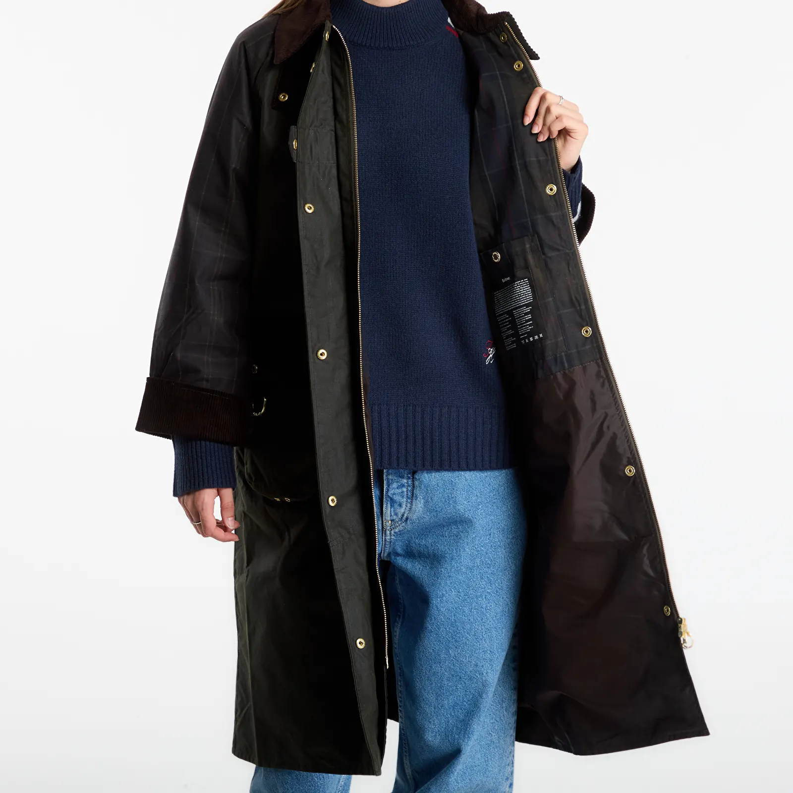 Jacken Barbour Checked Kirklees Wax Jacket Fern/ Classic/ Shadow Classic
