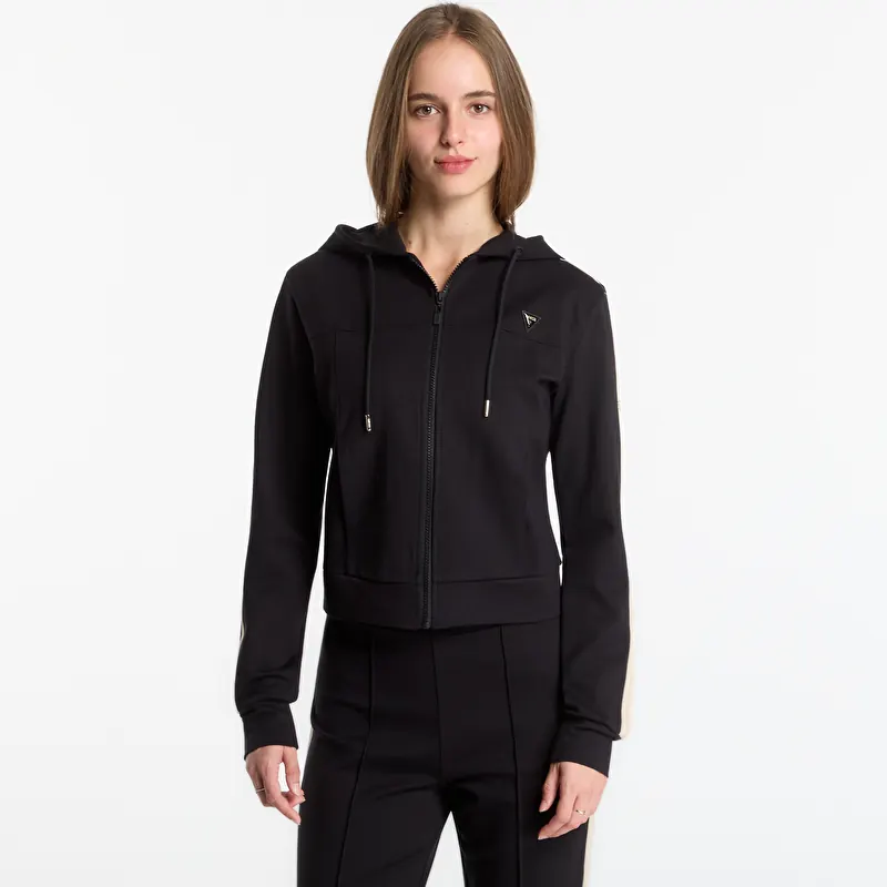 Толстовка GUESS Fausta Full Zip Hoodie Jet Black