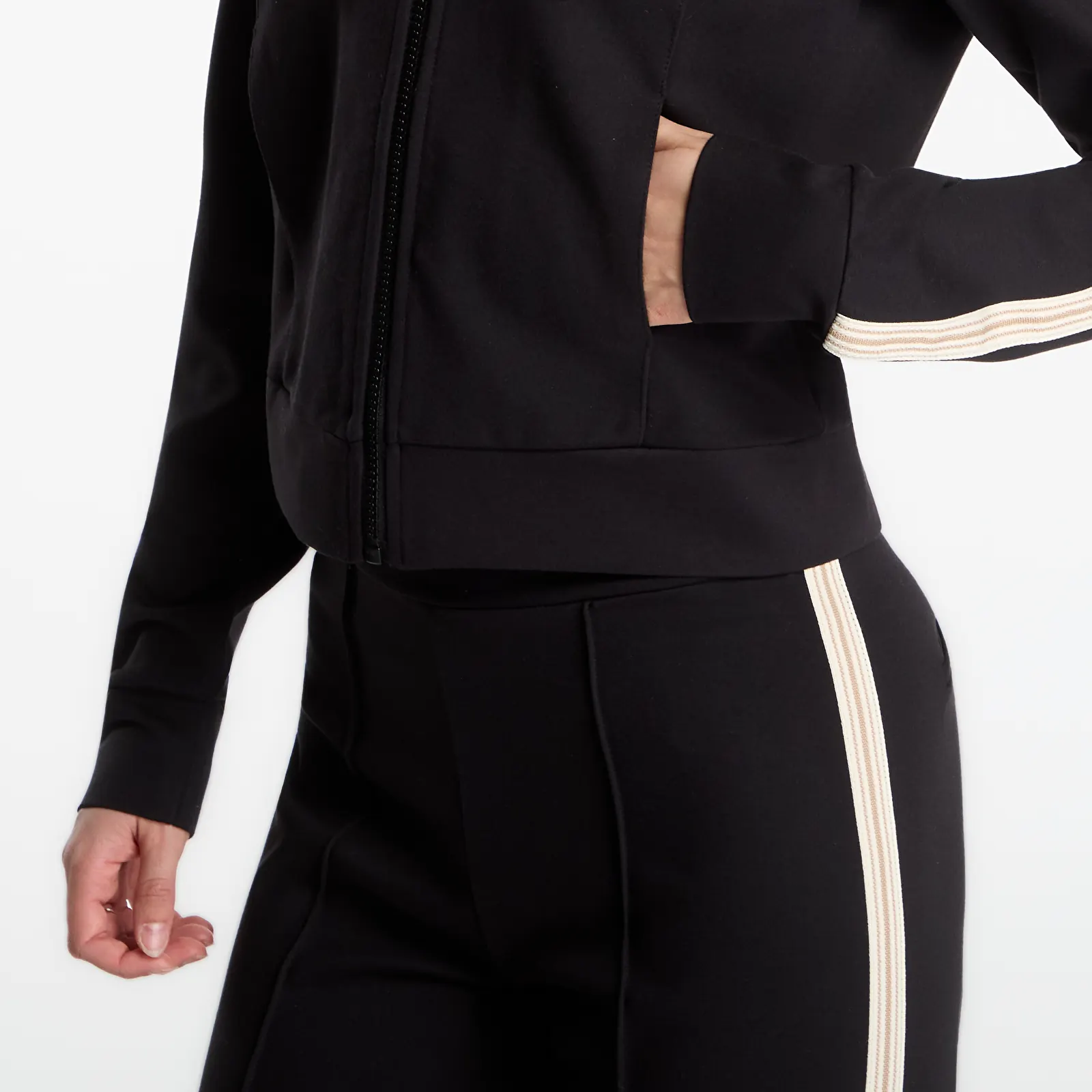 Hanorace GUESS Fausta Full Zip Hoodie Jet Black