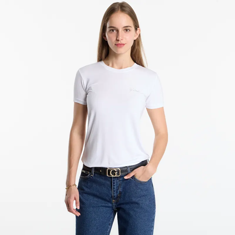 Tričko Guess Jeans New Ss Cn Mini Logo Tee Pure White