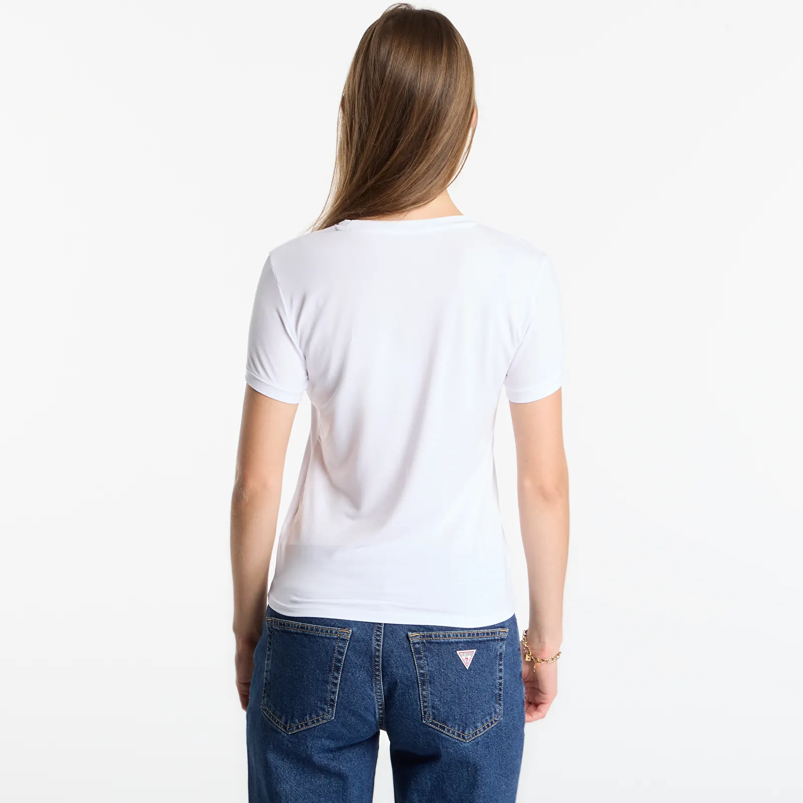 Tricouri  Guess Jeans New Ss Cn Mini Logo Tee Pure White