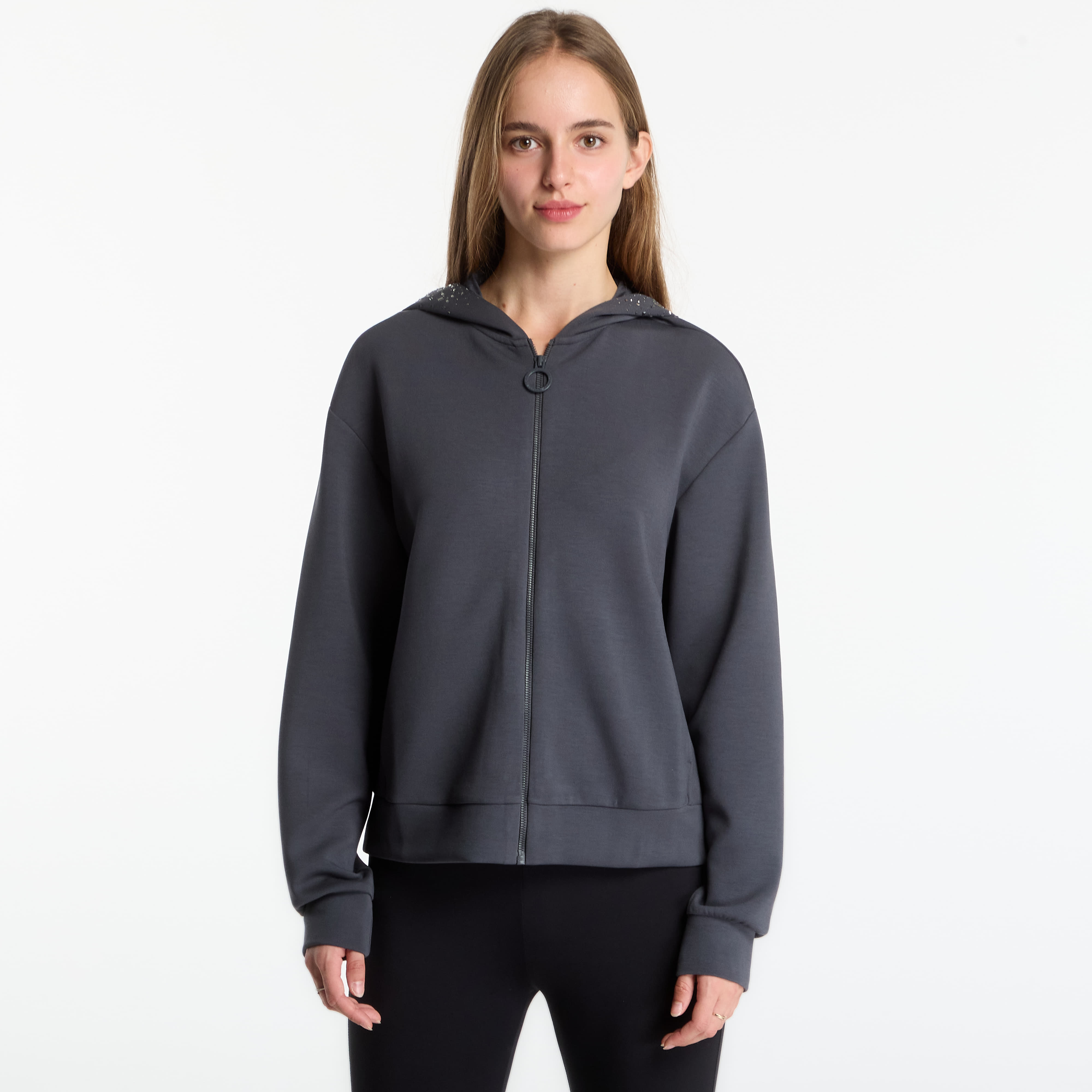 Суитшърт EA7 Emporio Armani Train Precious W Hoodie Fz Asphalt S