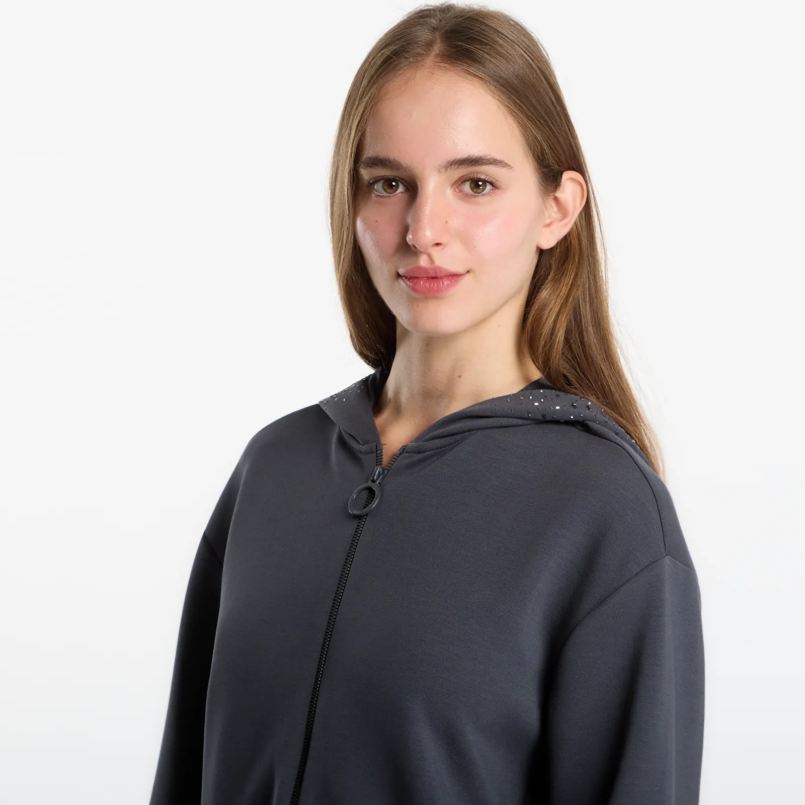 Kapuutsikud ja kampsunid EA7 Emporio Armani Train Precious W Hoodie Fz Asphalt