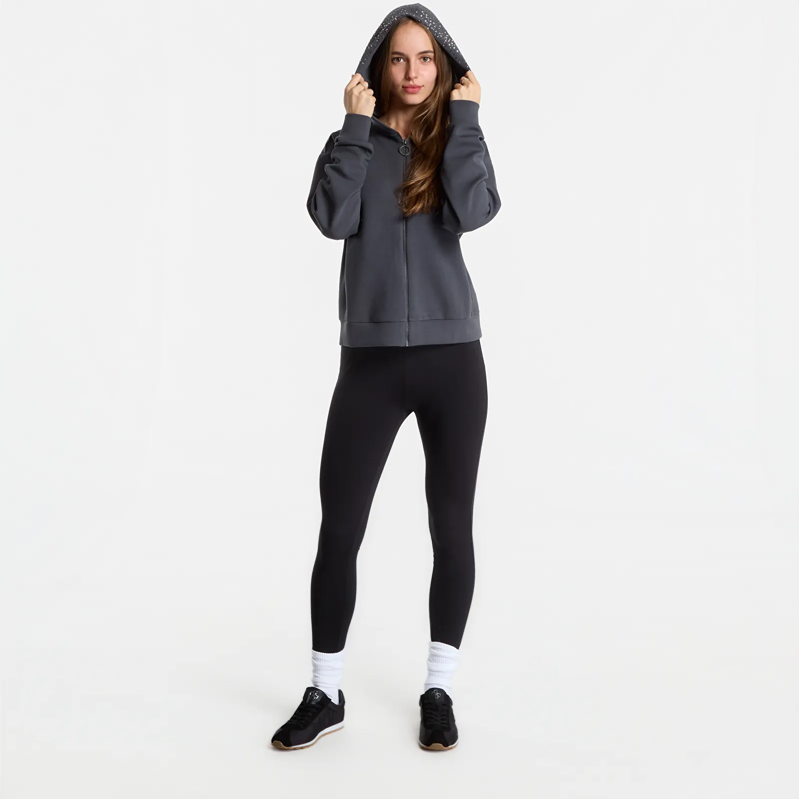 Kapuutsikud ja kampsunid EA7 Emporio Armani Train Precious W Hoodie Fz Asphalt
